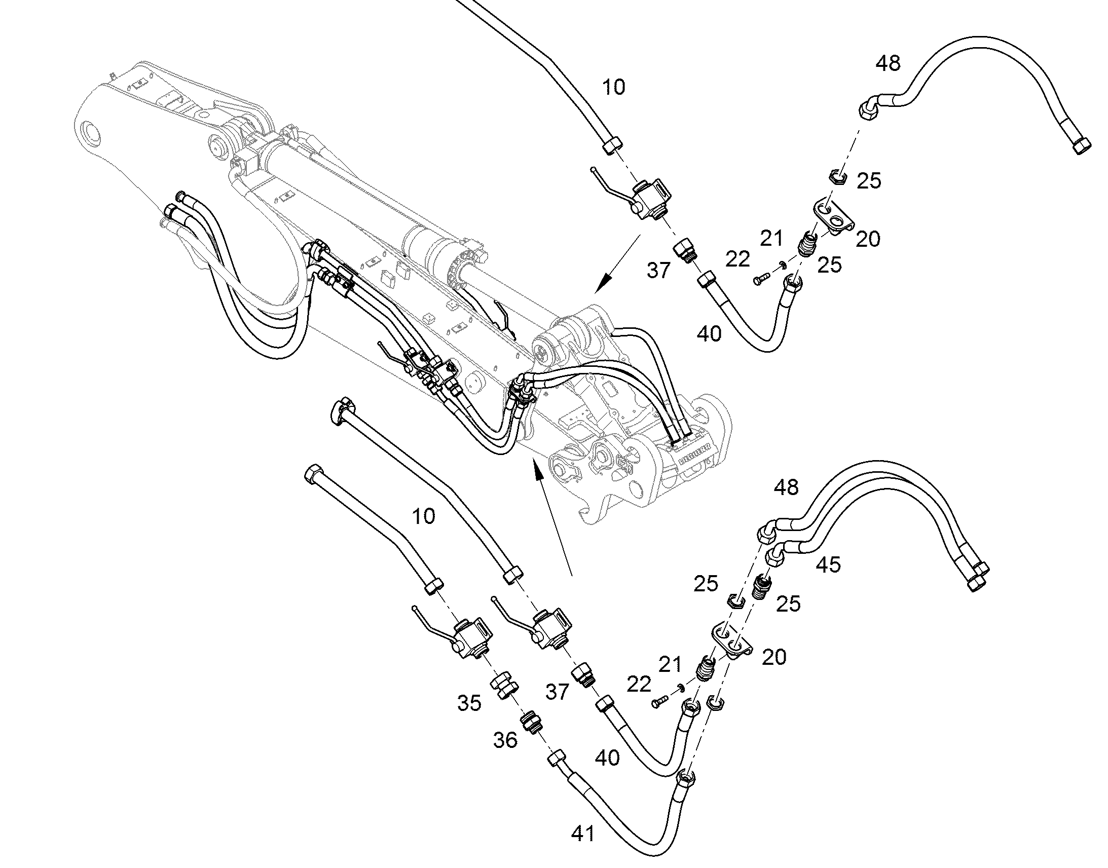 ПРОВОДКА МОНТАЖ AHS 10858042 LIEBHERR