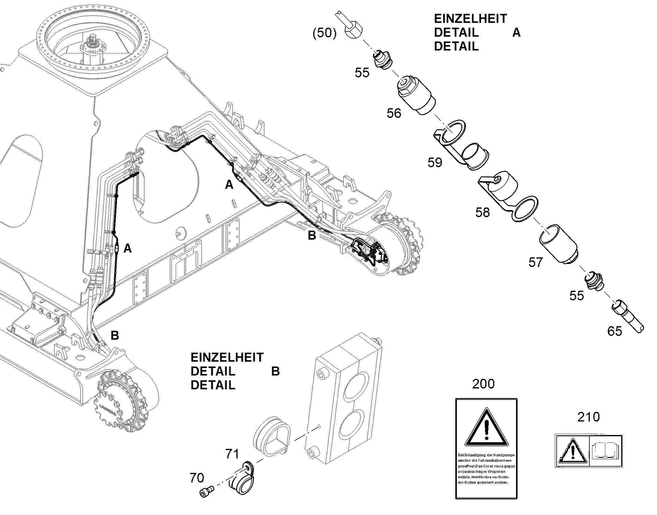 ТАБЛИЧКА FAHRWERKSBREMSE 75mmX120mm 9824928 LIEBHERR