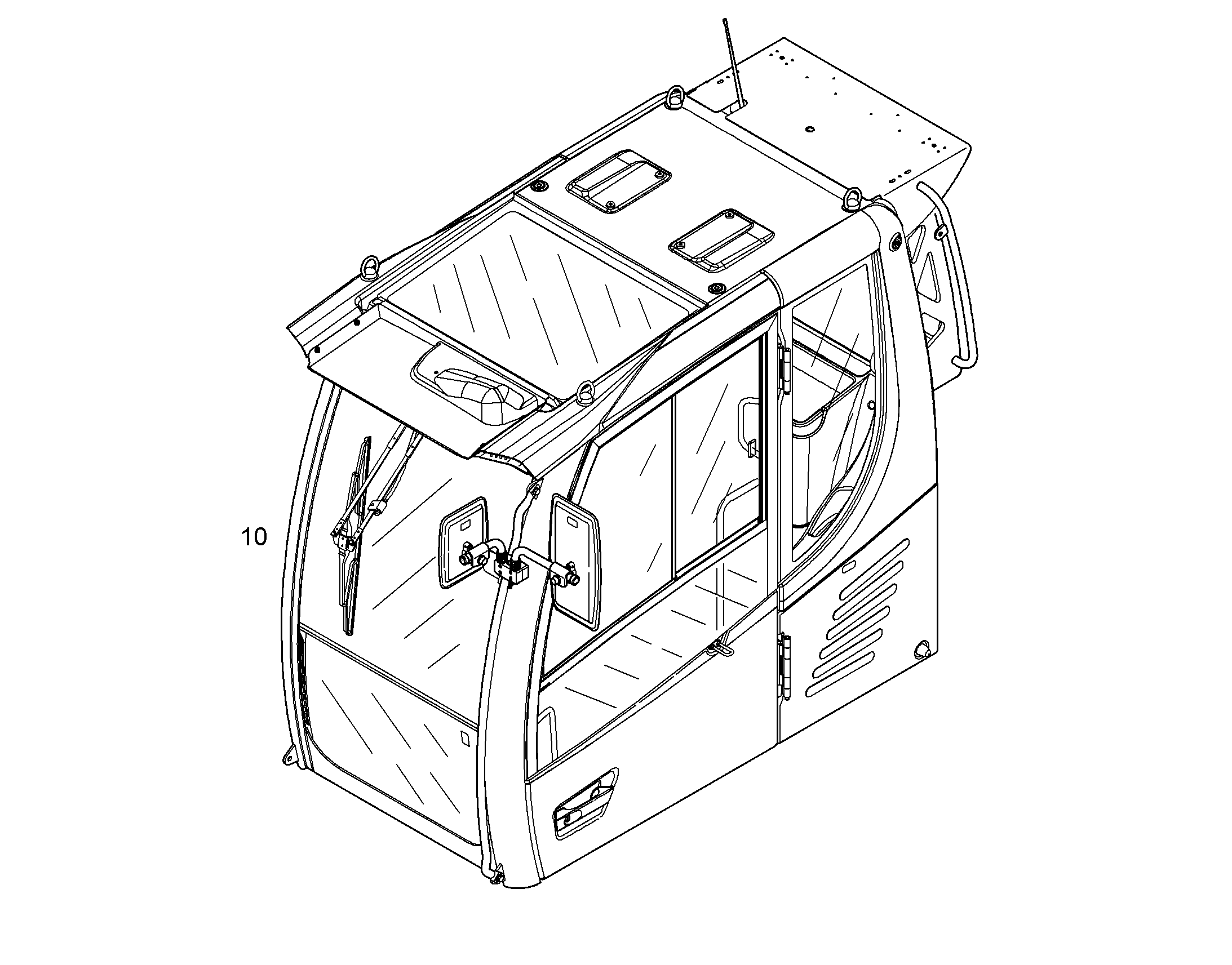 CAB BULLET-PROOF ROOF FK2 - 50T 10858479 LIEBHERR