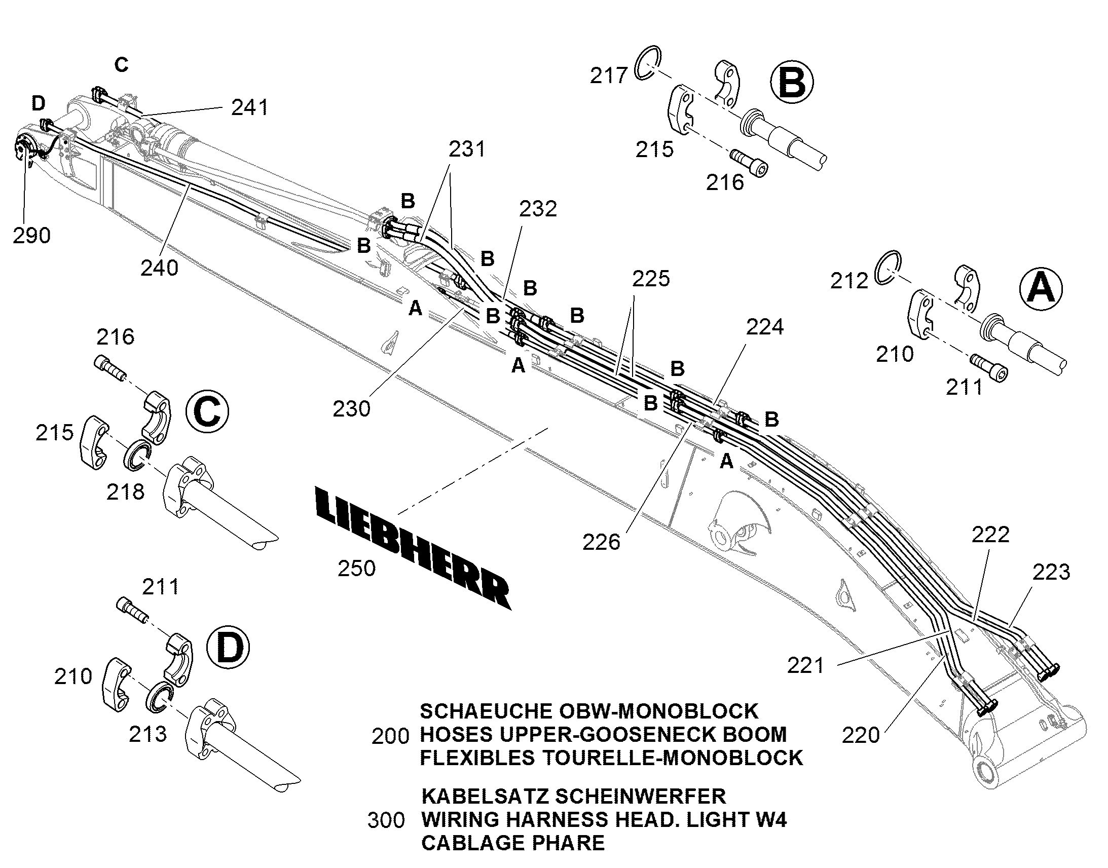 ЖГУТ КАБЕЛЕЙ ДЛЯ ФАРЫ W4 11458645 LIEBHERR