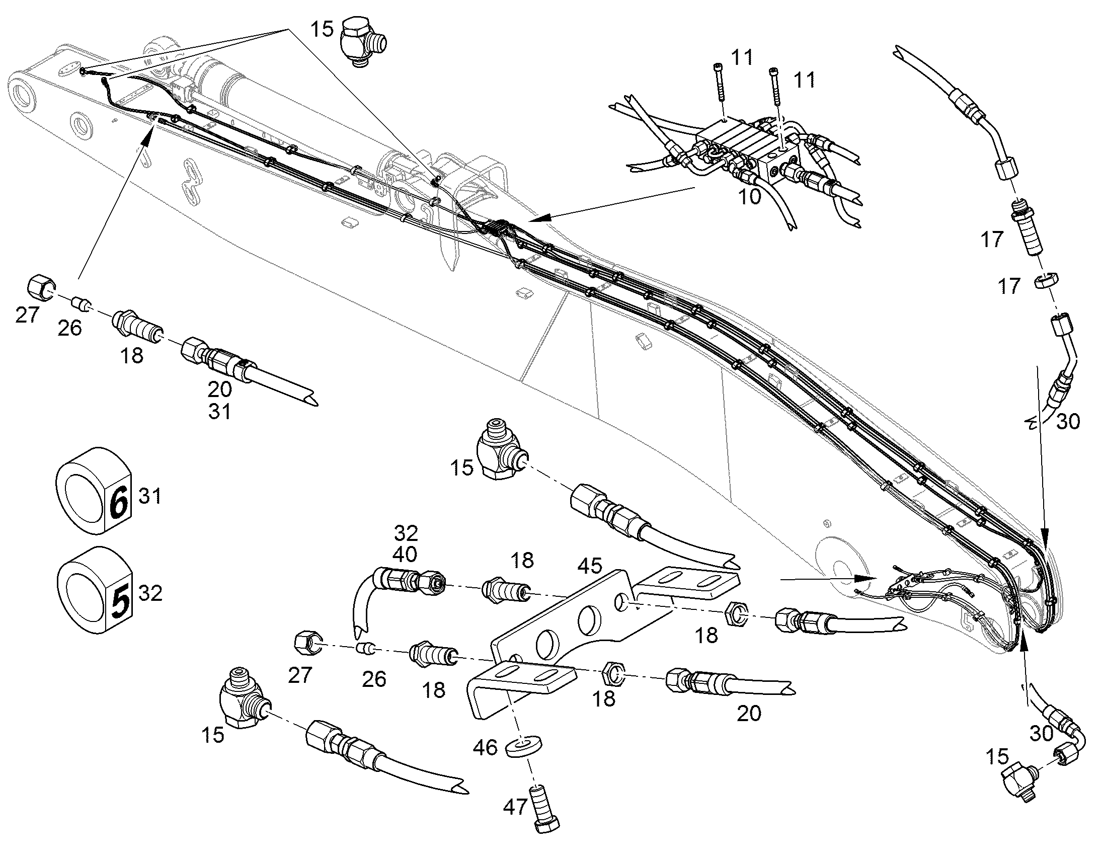 ШЛАНГ 6,3X7045 10007022 LIEBHERR