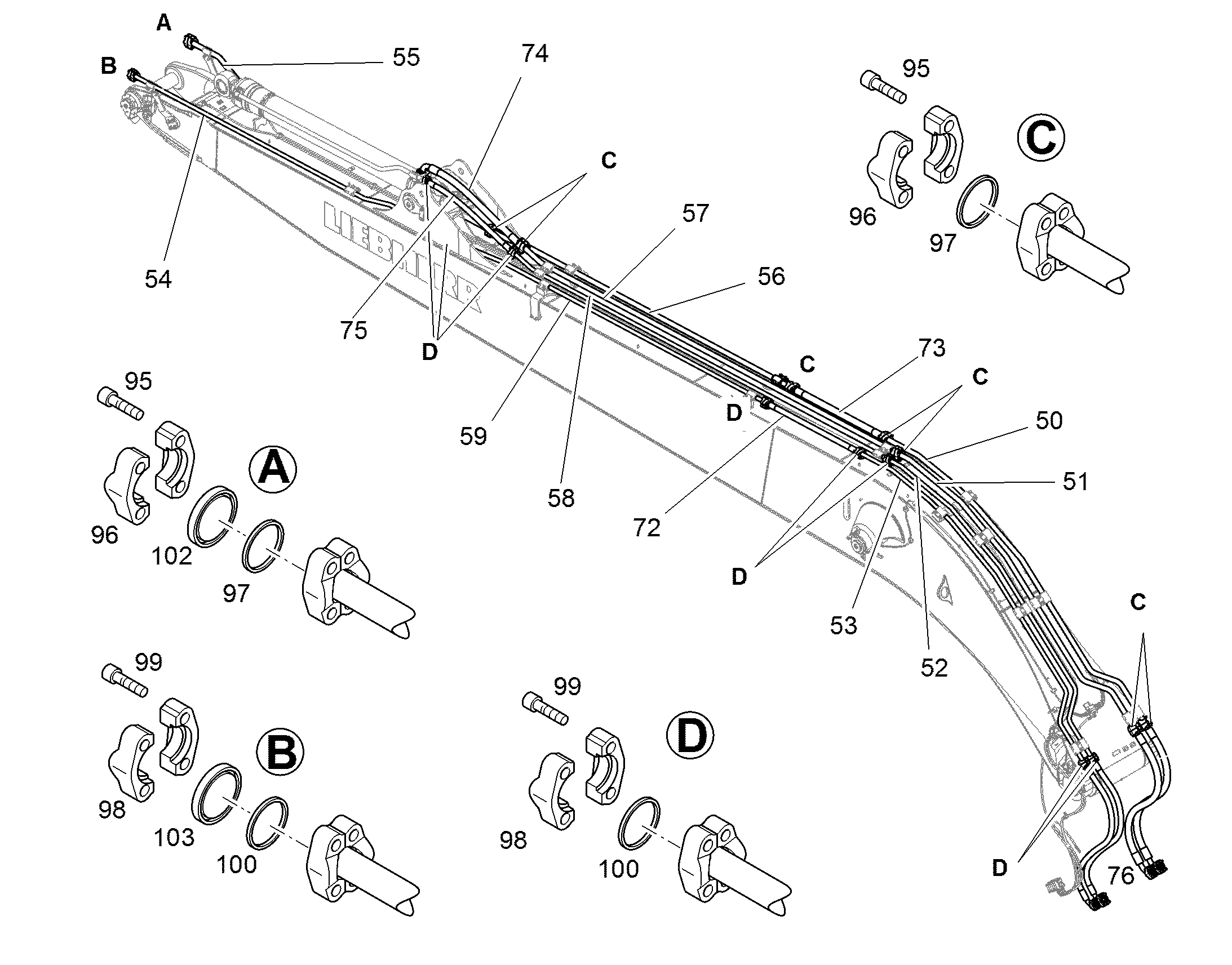 ЗАЩ.ТРУБЫ ЦИЛ.РУК. 10855876 LIEBHERR