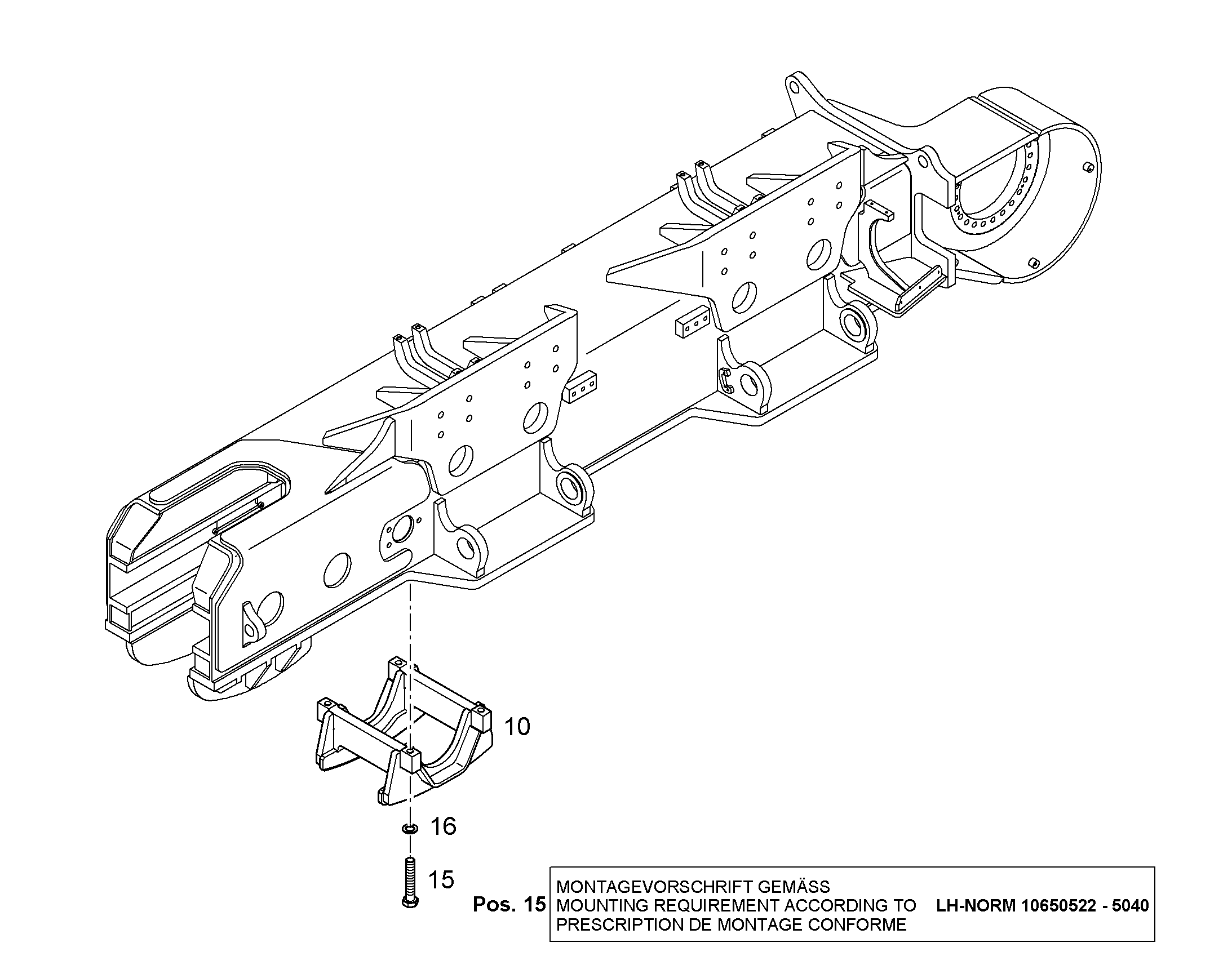 БОЛТ С ШЕСТИГРАННОЙ ГОЛОВКОЙ ISO 4014 M24X130 10.9 FLZN 10425607 LIEBHERR