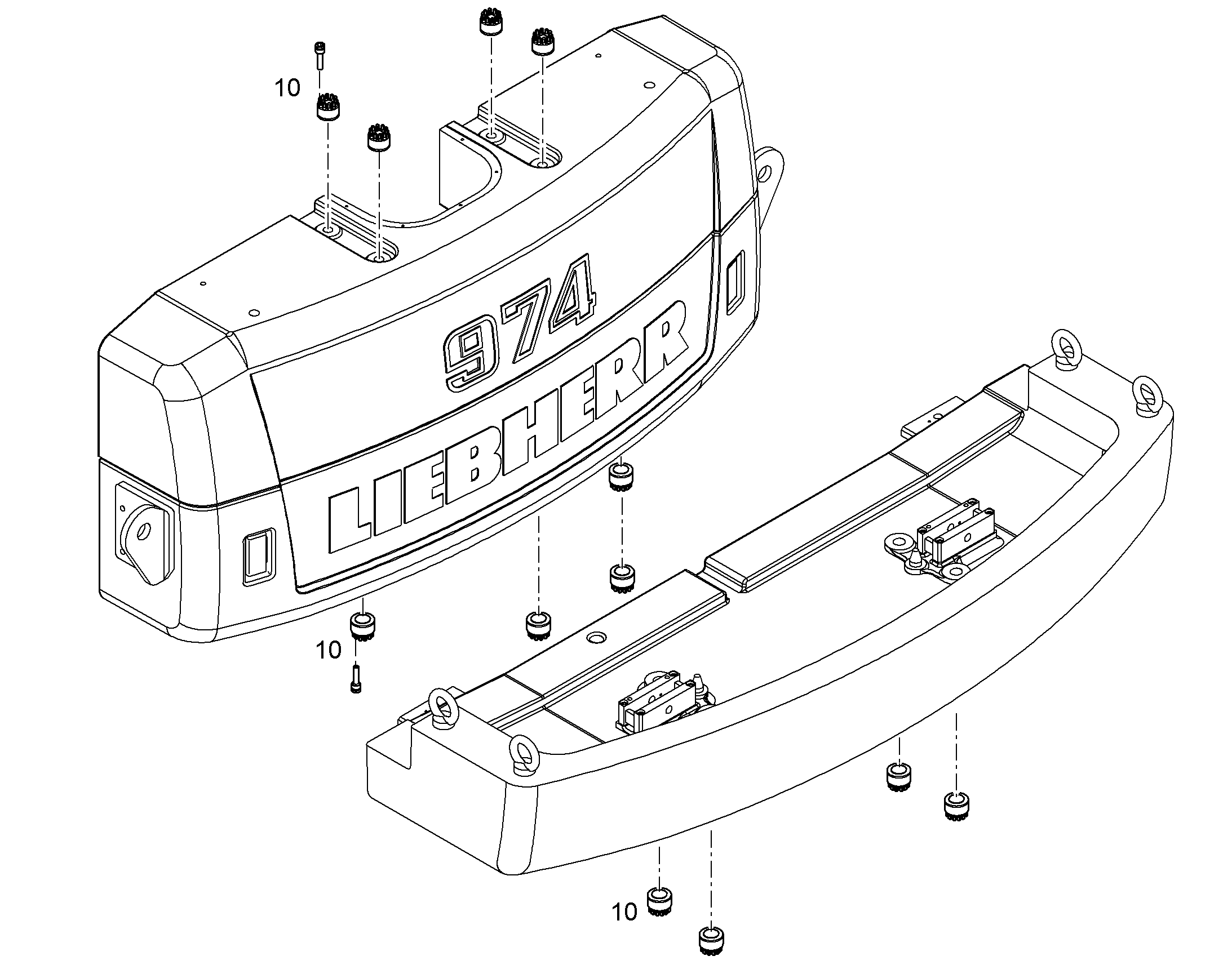 КРЕПЕЖНЫЕ ЧАСТИ БАЛЛАСТА 10861311 LIEBHERR