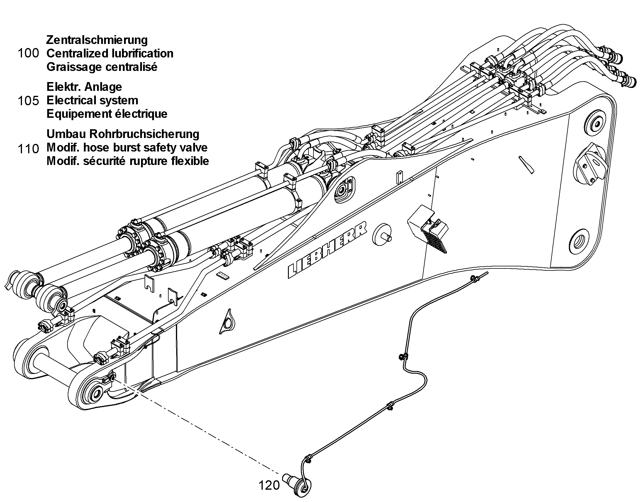 ОТКЛЮЧЕНИЕ ЦИЛИНДРА РУКОЯТИ 10860446 LIEBHERR