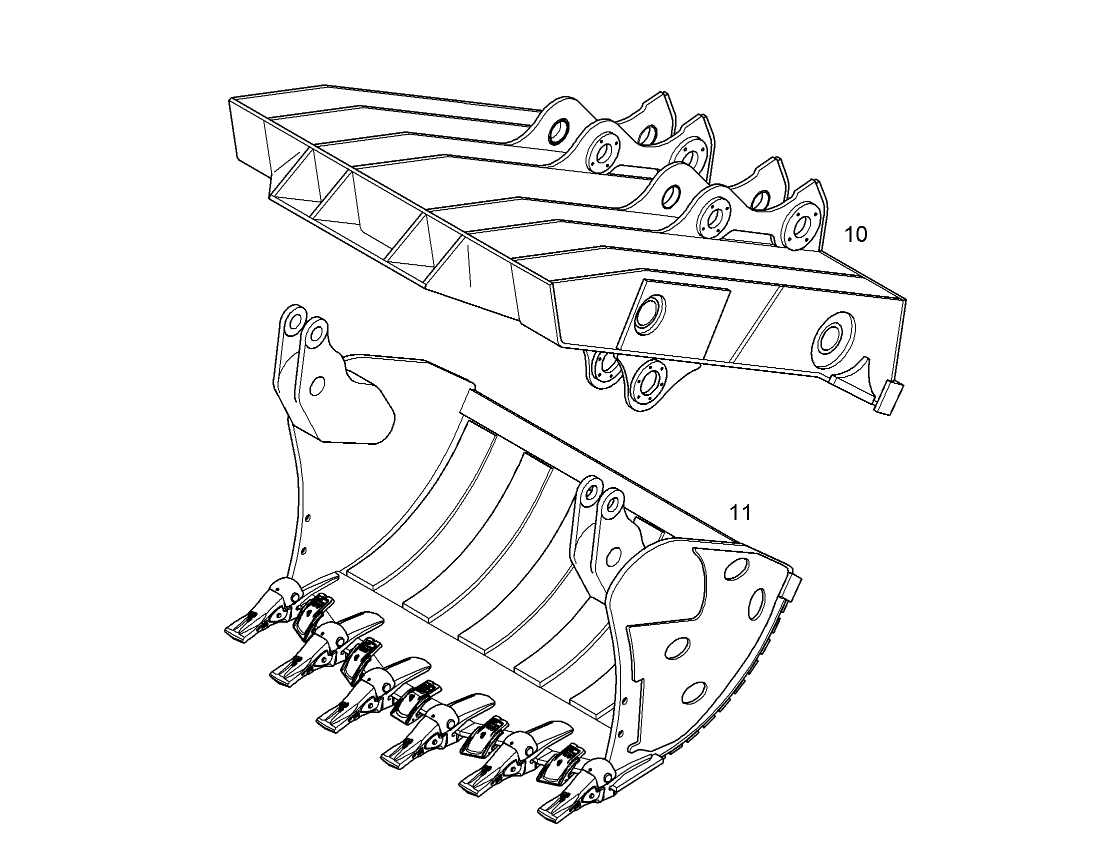 КОВШ, ЗАДНЯЯ СТОРОНА 3130MM 10862475 LIEBHERR
