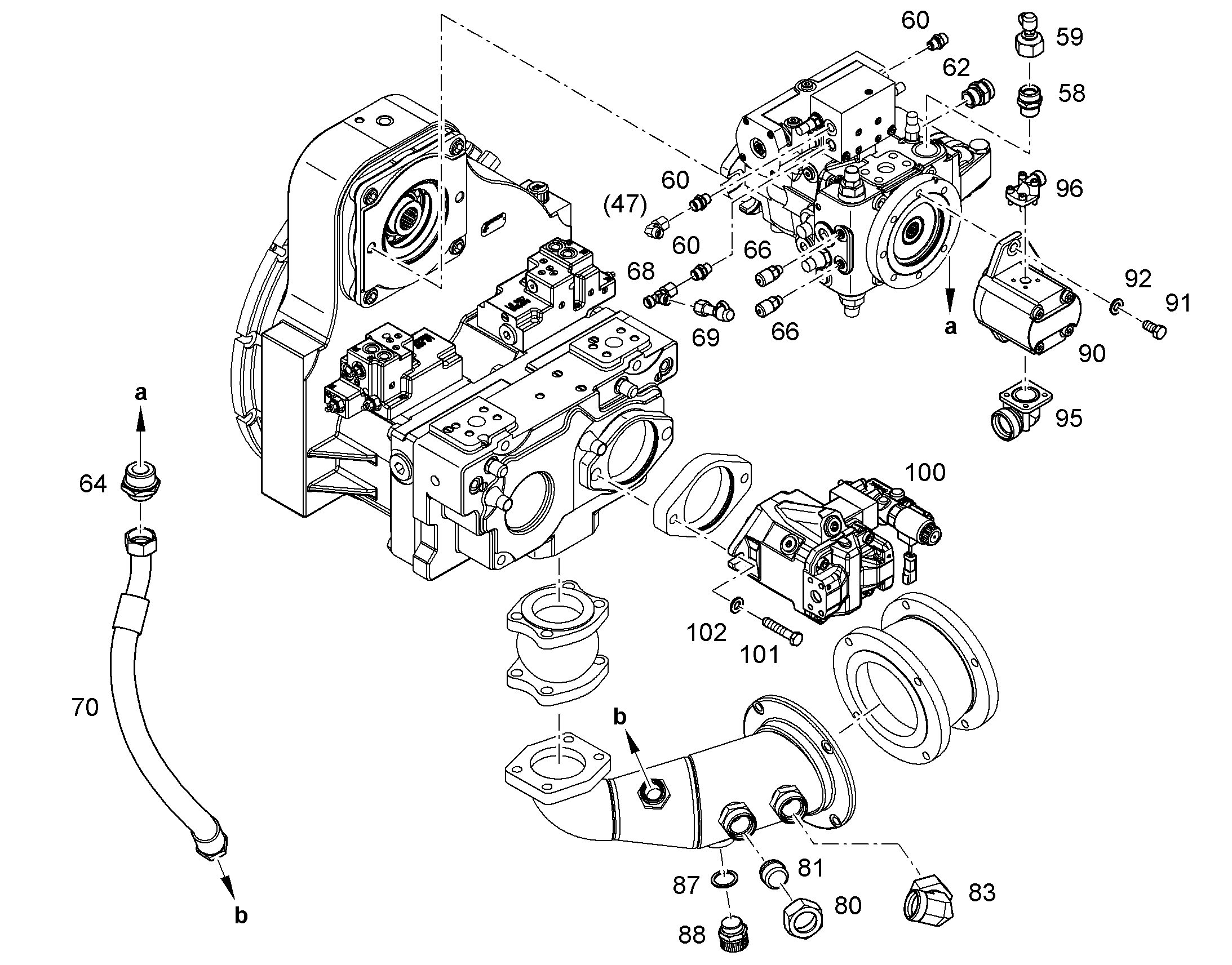 ГИДРОНАСОС РЕГУЛИРОВОЧНЫЙ A10VO 28cm³/U 10801019 LIEBHERR