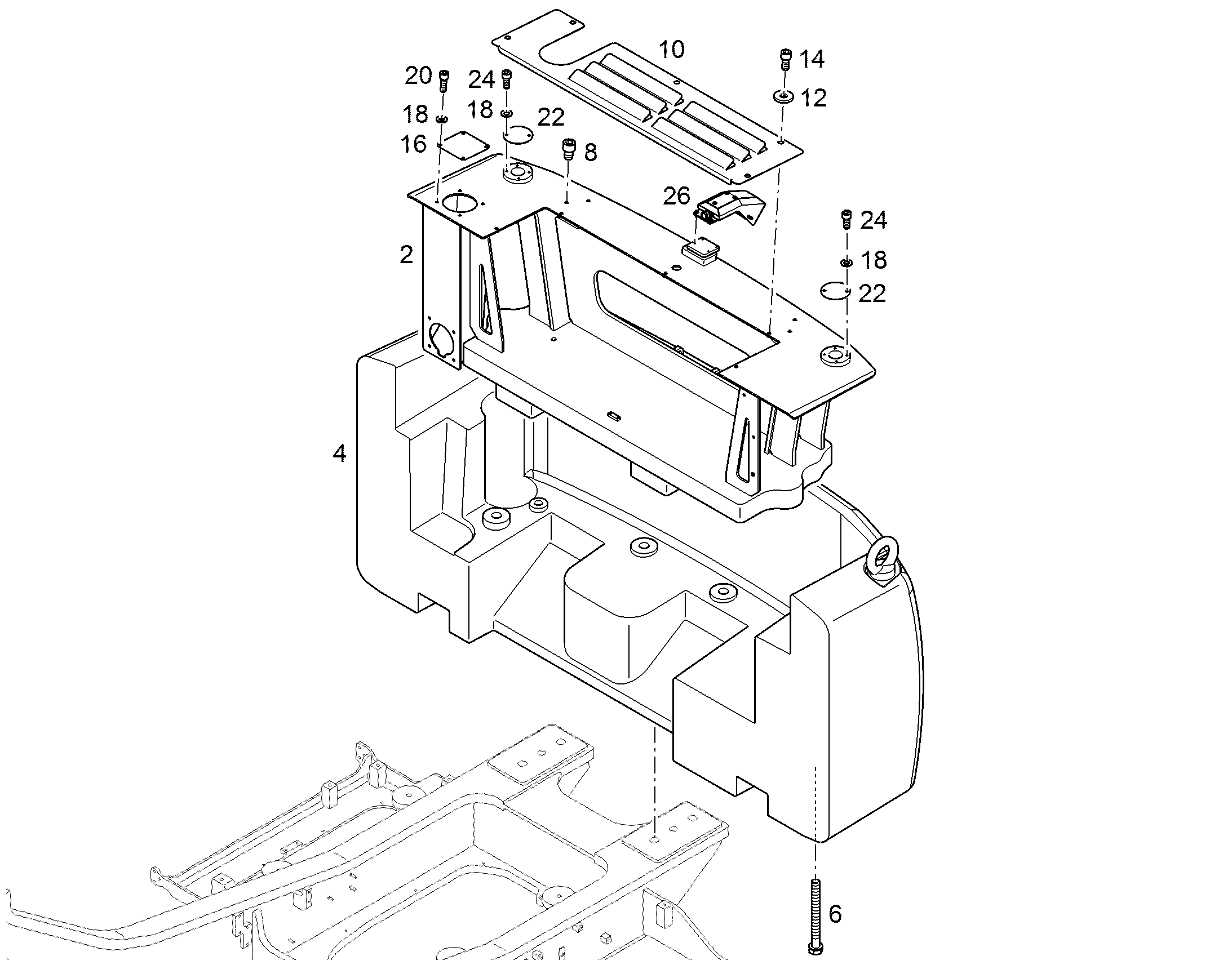 КРЕПЕЖНЫЕ ЧАСТИ БАЛЛАСТА 10863081 LIEBHERR