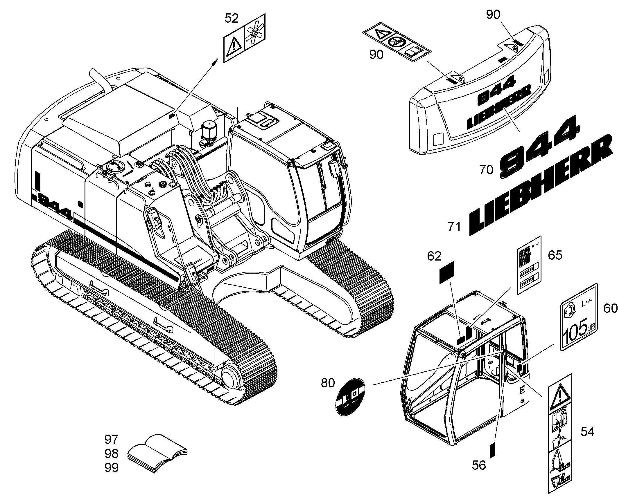 ЭТИКЕТКА 934C/944C 11347177 LIEBHERR