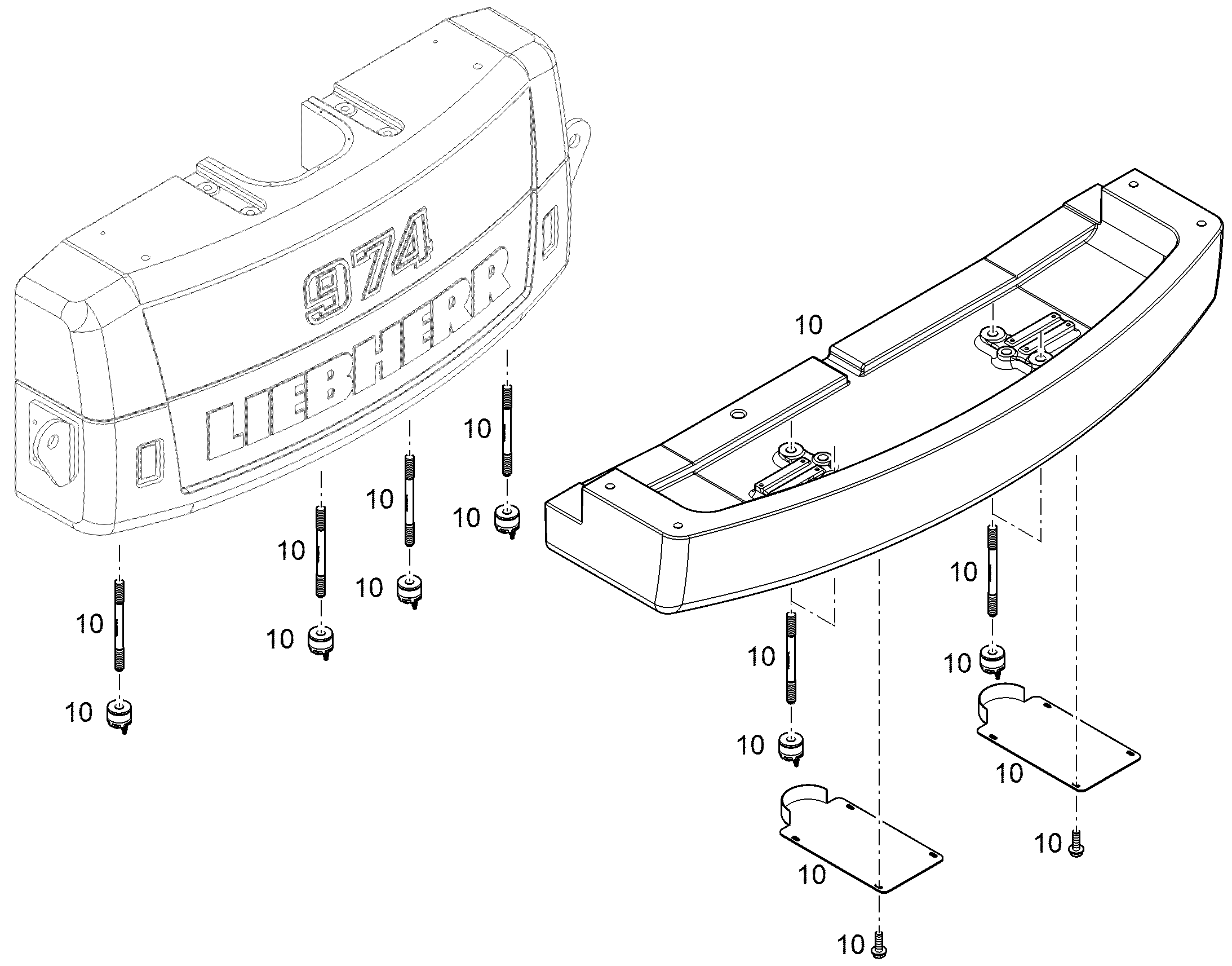 КРЕПЕЖНЫЕ ЧАСТИ БАЛЛАСТА ITH 11457474 LIEBHERR