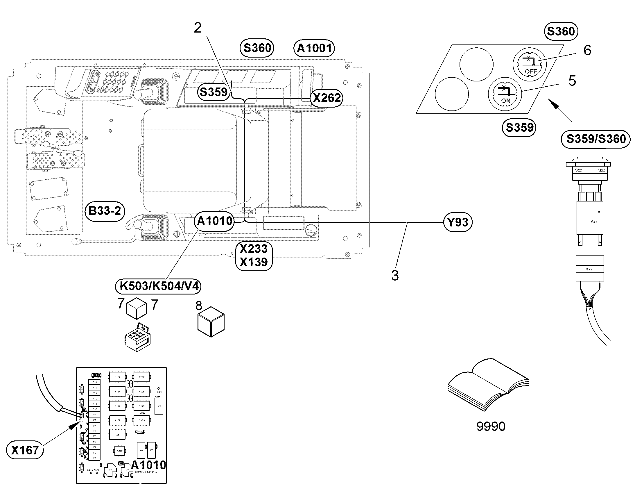 ПЕРЕКЛЮЧАТЕЛЬ В СБОРЕ S360 10857239 LIEBHERR