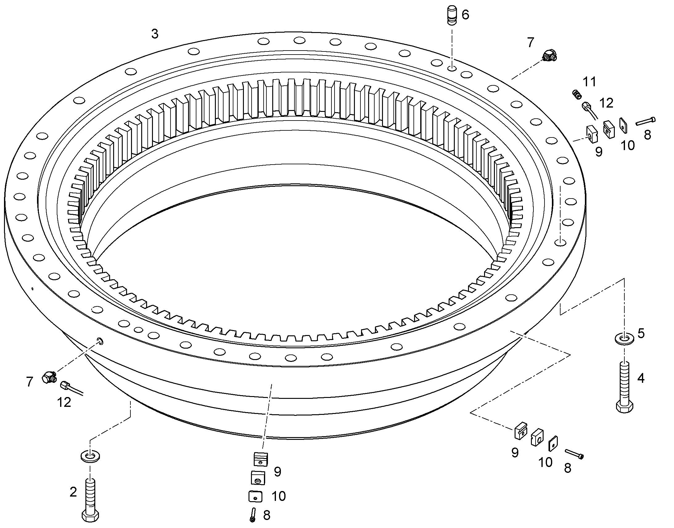 БОЛТ С ШЕСТИГРАННОЙ ГОЛОВКОЙ ISO 4014 M24X125 10.9 FLZN 10425701 LIEBHERR