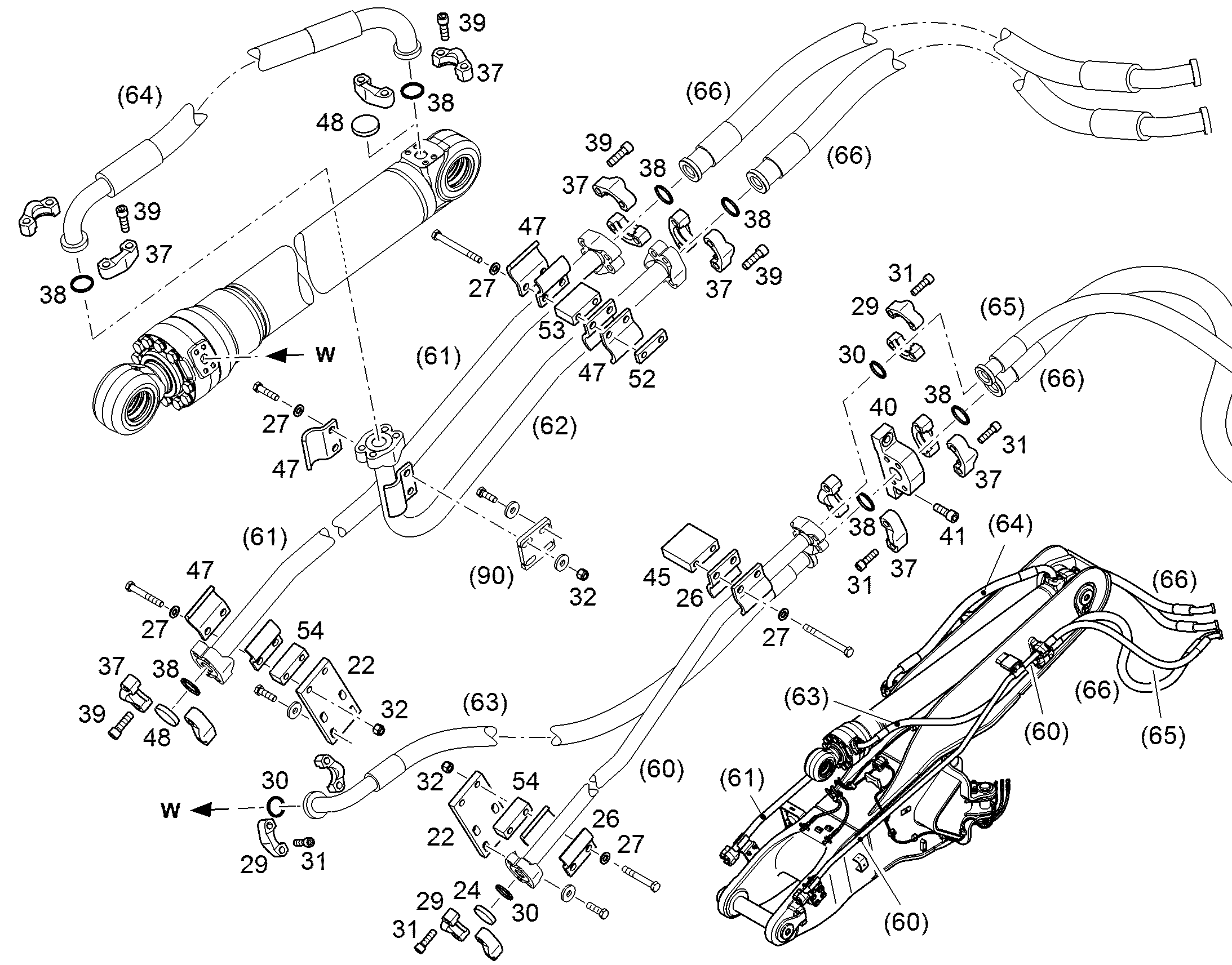 ПРОВОДКА МОНТАЖ AHS 10861562 LIEBHERR