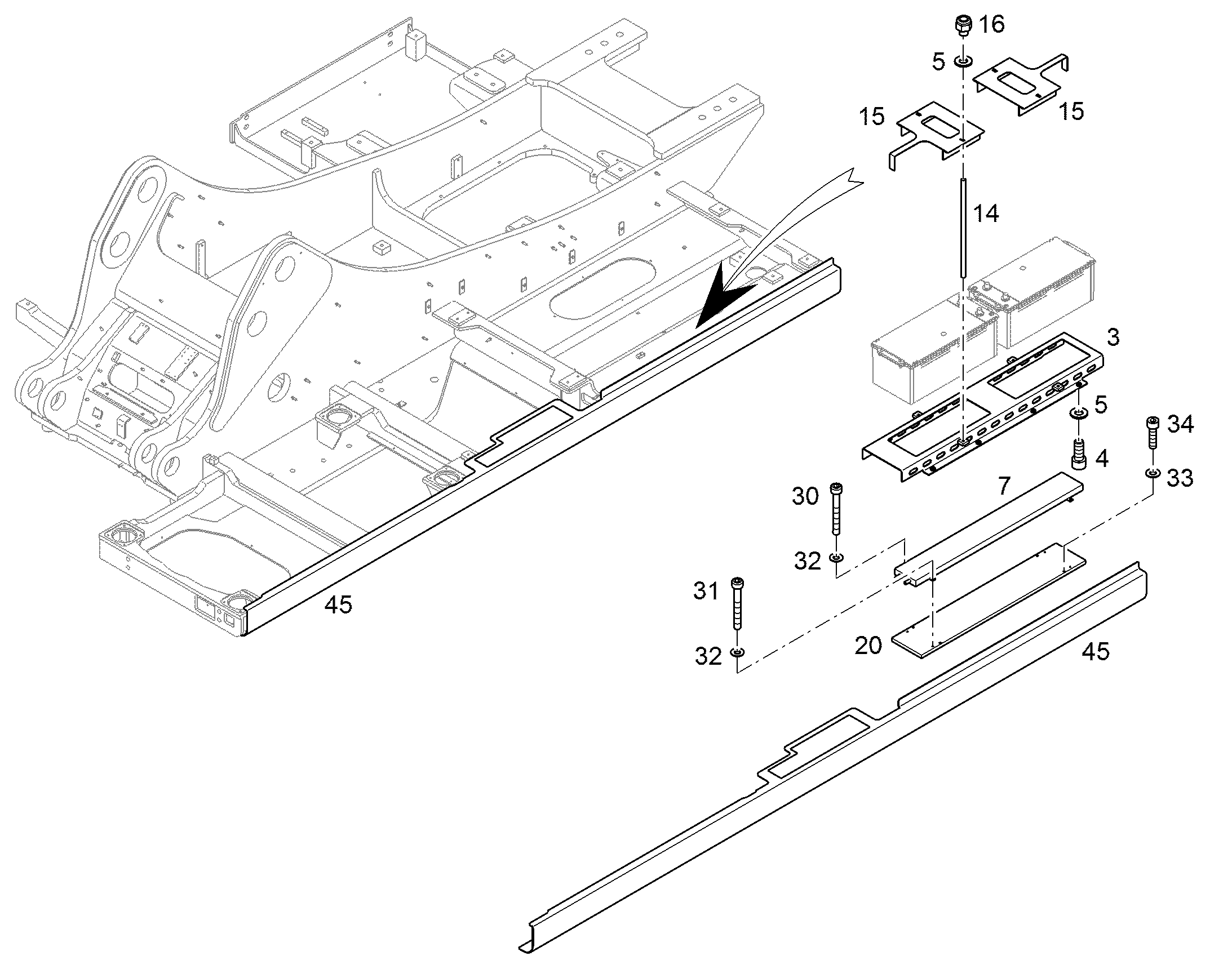 ПОДДОН АККУМУЛЯТОРНЫЙ 10096455 LIEBHERR
