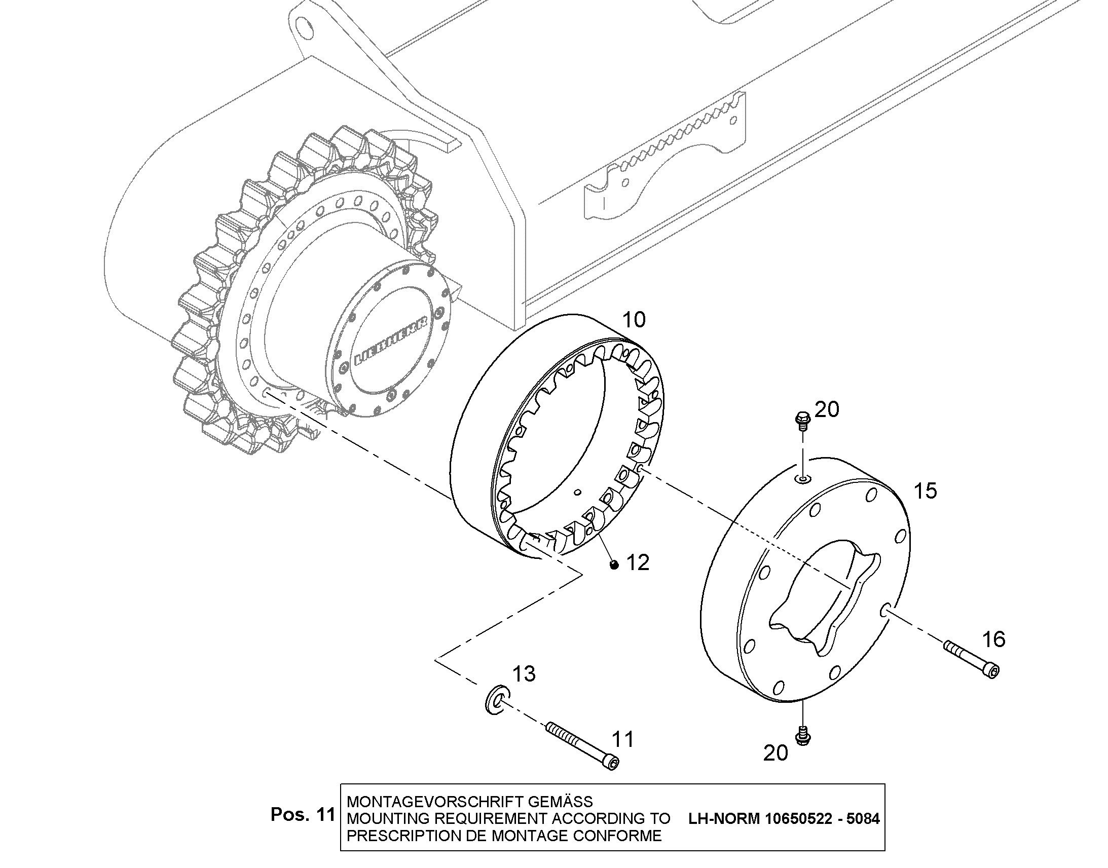 КОЛЬЦО 10845975 LIEBHERR