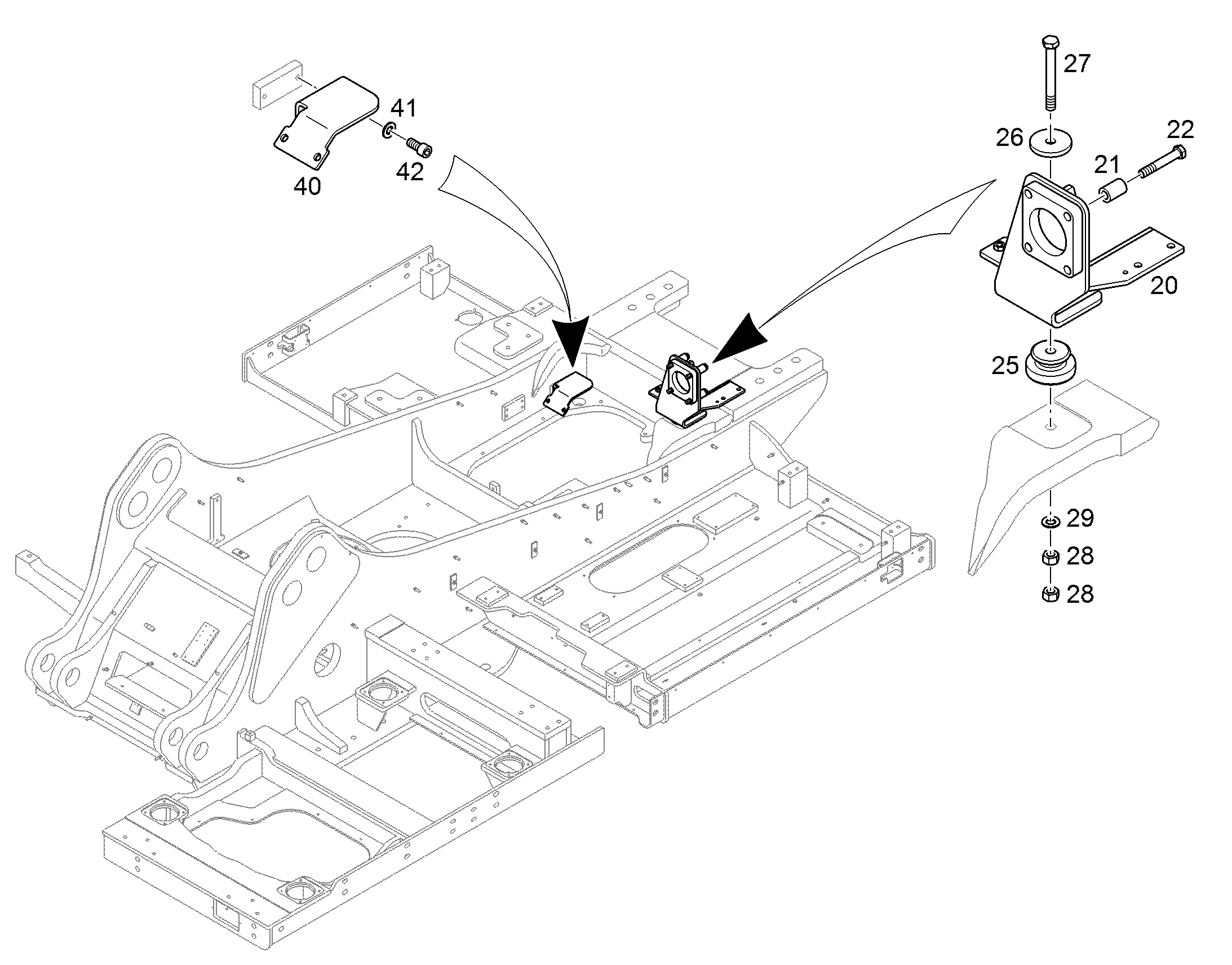 КРОНШТЕЙН ПЕРЕДНИЙ ЛЕВЫЙ 11730969 LIEBHERR