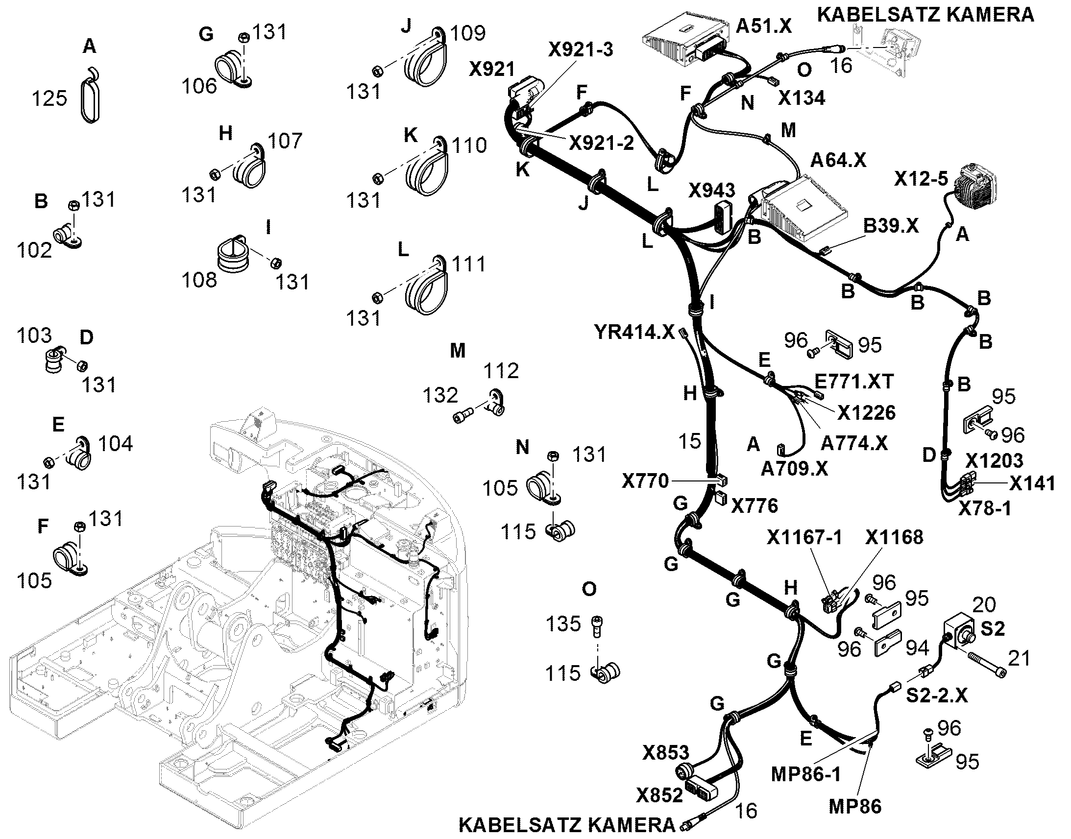 КОМПЛ. ПРОВОДОВ ПОВ. ПЛАТФ. W1 11455355 LIEBHERR