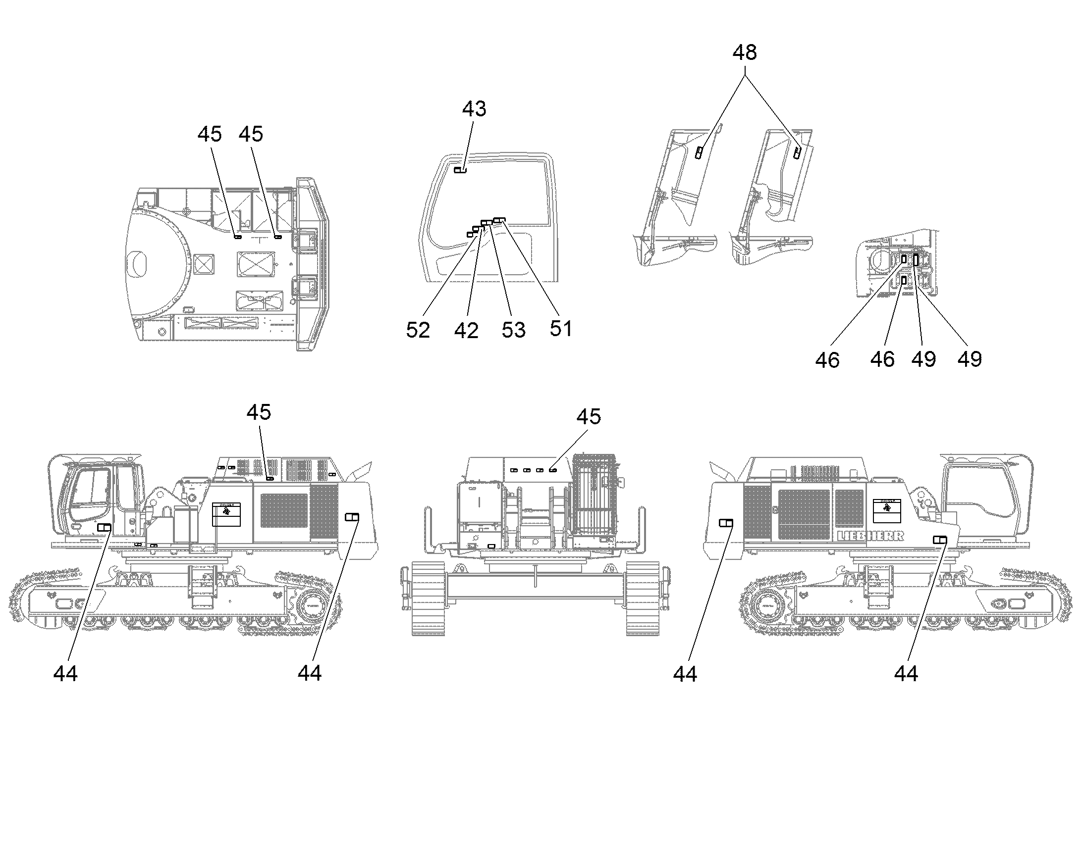 ТАБЛ. ПРЕДУПР. ПРЕДОХР. РЫЧАГА SICHERHEITSHEBEL 150mmX60mm 9409300 LIEBHERR