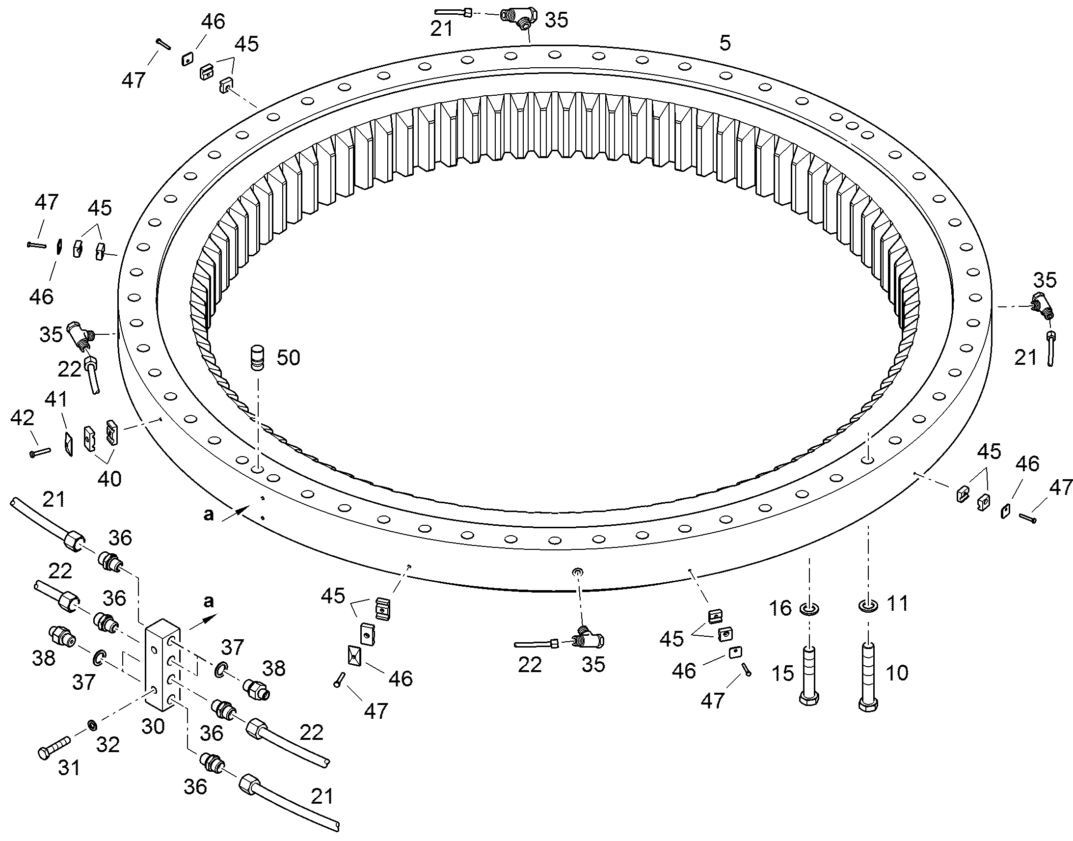 БОЛТ С ШЕСТИГРАННОЙ ГОЛОВКОЙ ISO 4014 M27X170 10.9 FLZN 10425627 LIEBHERR