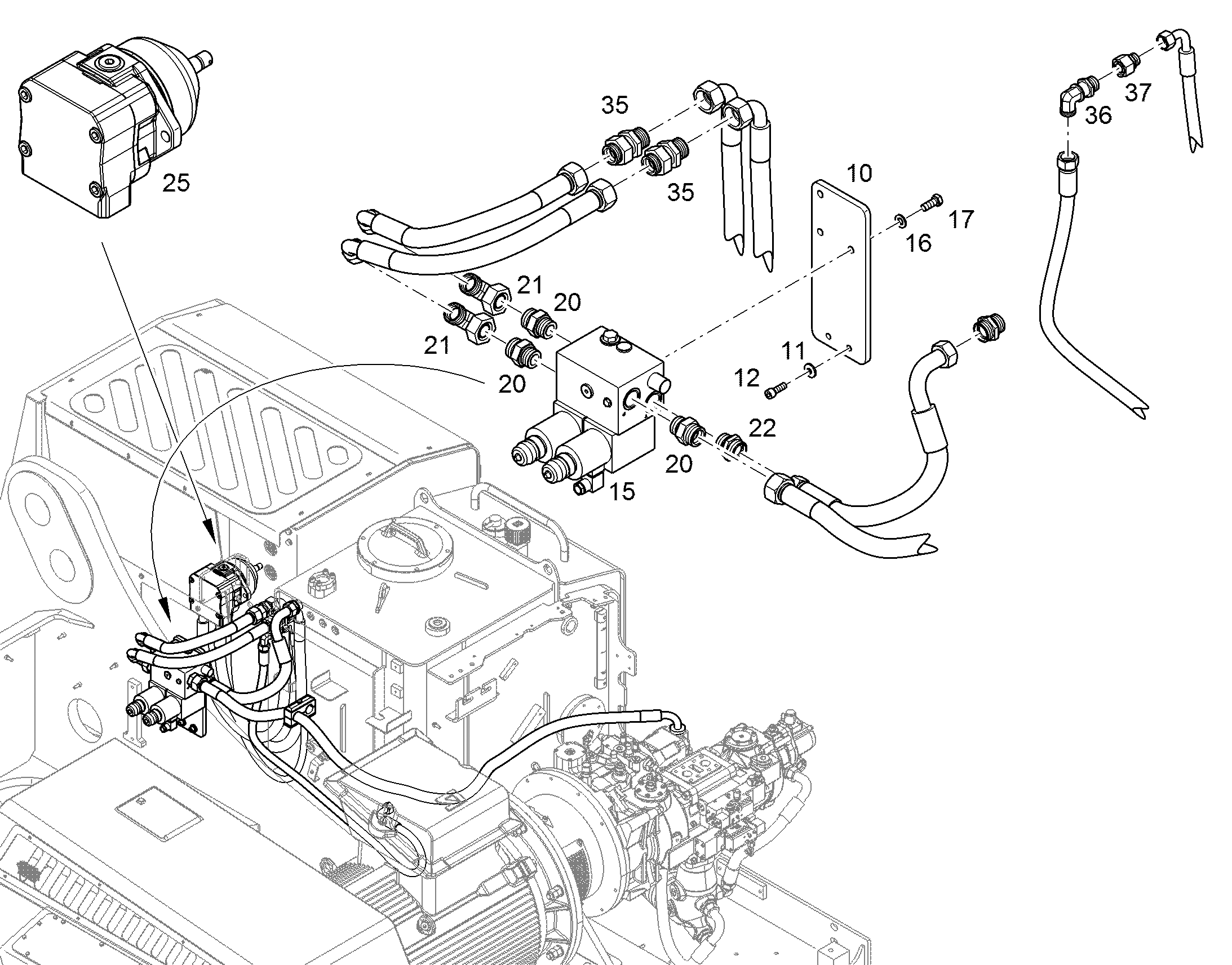 МОТОР АКСИАЛЬНОПОРШНЕВОЙ LA10FE 45cm³/U 10359191 LIEBHERR