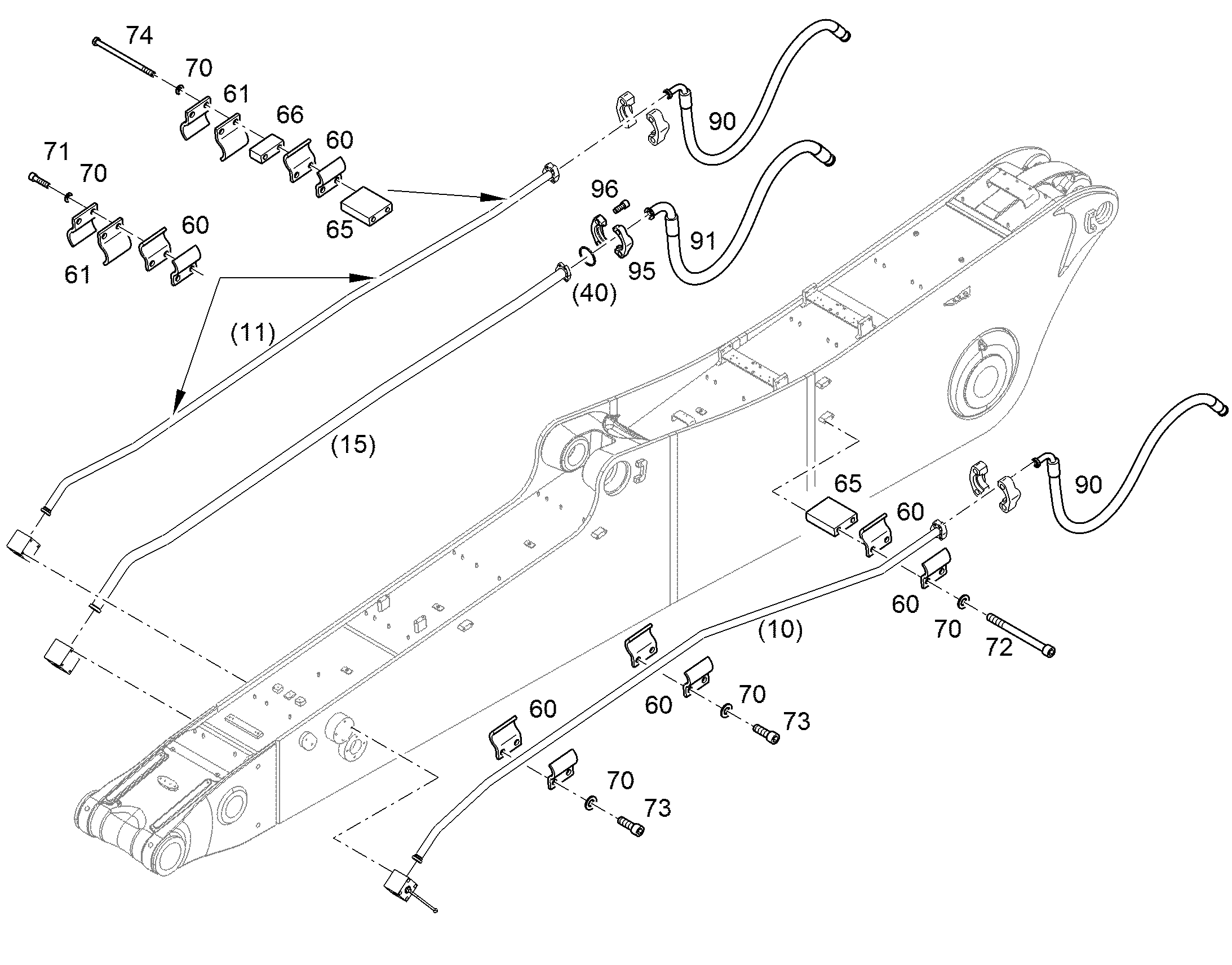 ШЛАНГ ОБРАТНОЙ ЛИНИИ 40X2030 10489072 LIEBHERR
