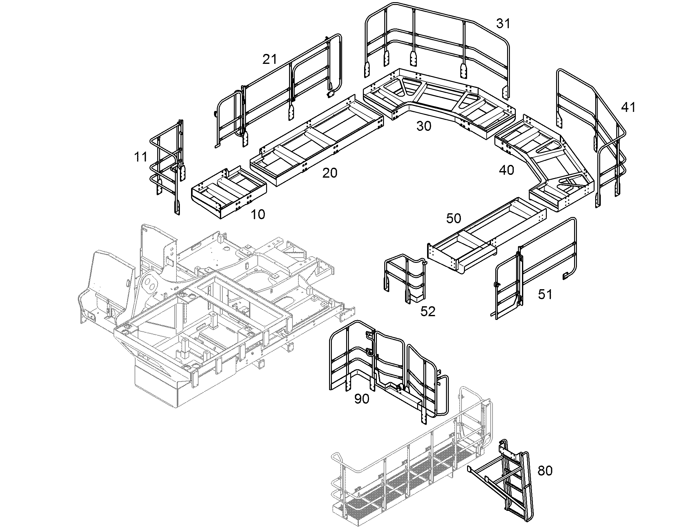 ПОРУЧНИ СЗАДИ СЛЕВА 10850702 LIEBHERR