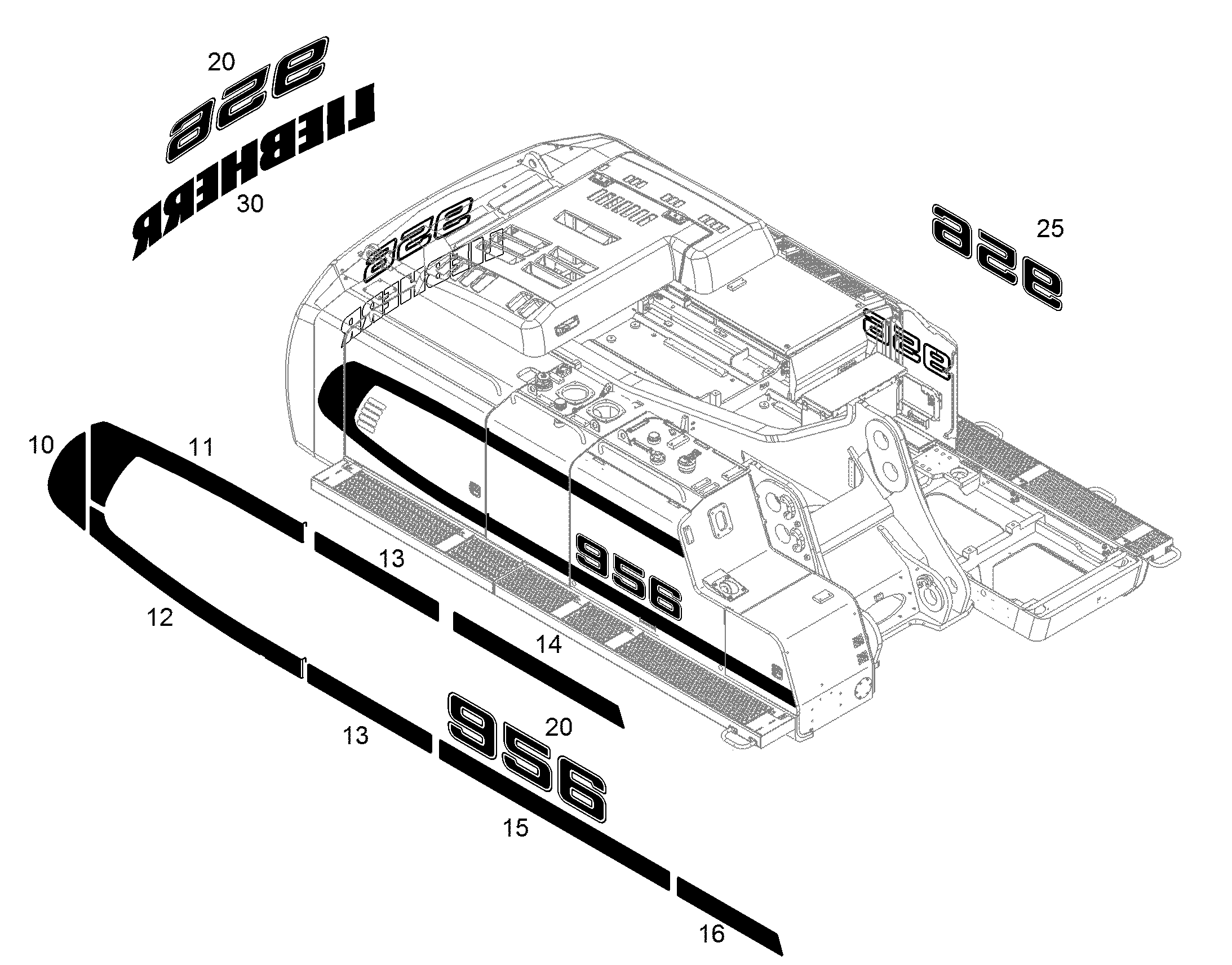 НАКЛЕЙКА 538,59mmX229,8mm 10833535 LIEBHERR
