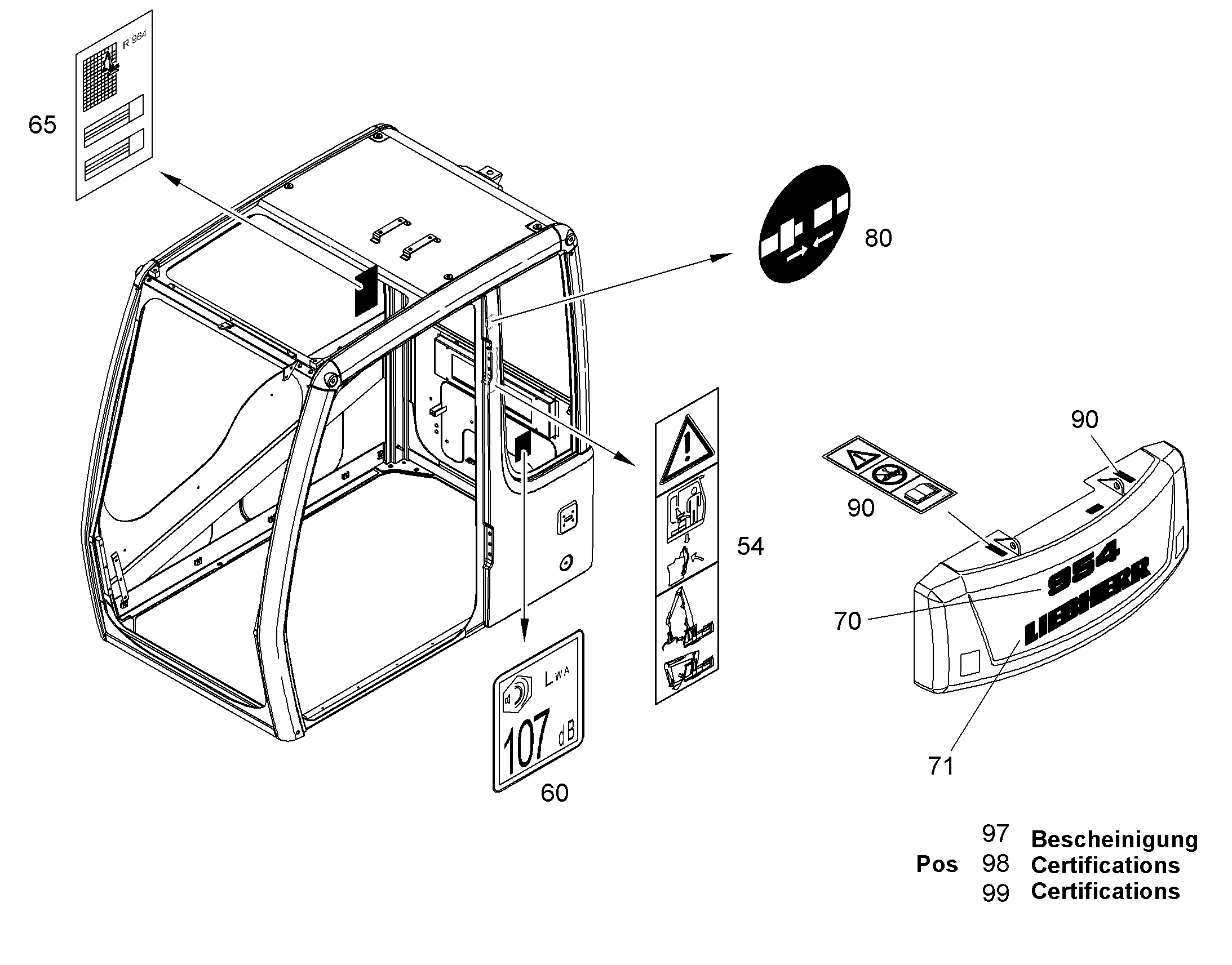ТАБЛИЧКА 954 10381258 LIEBHERR