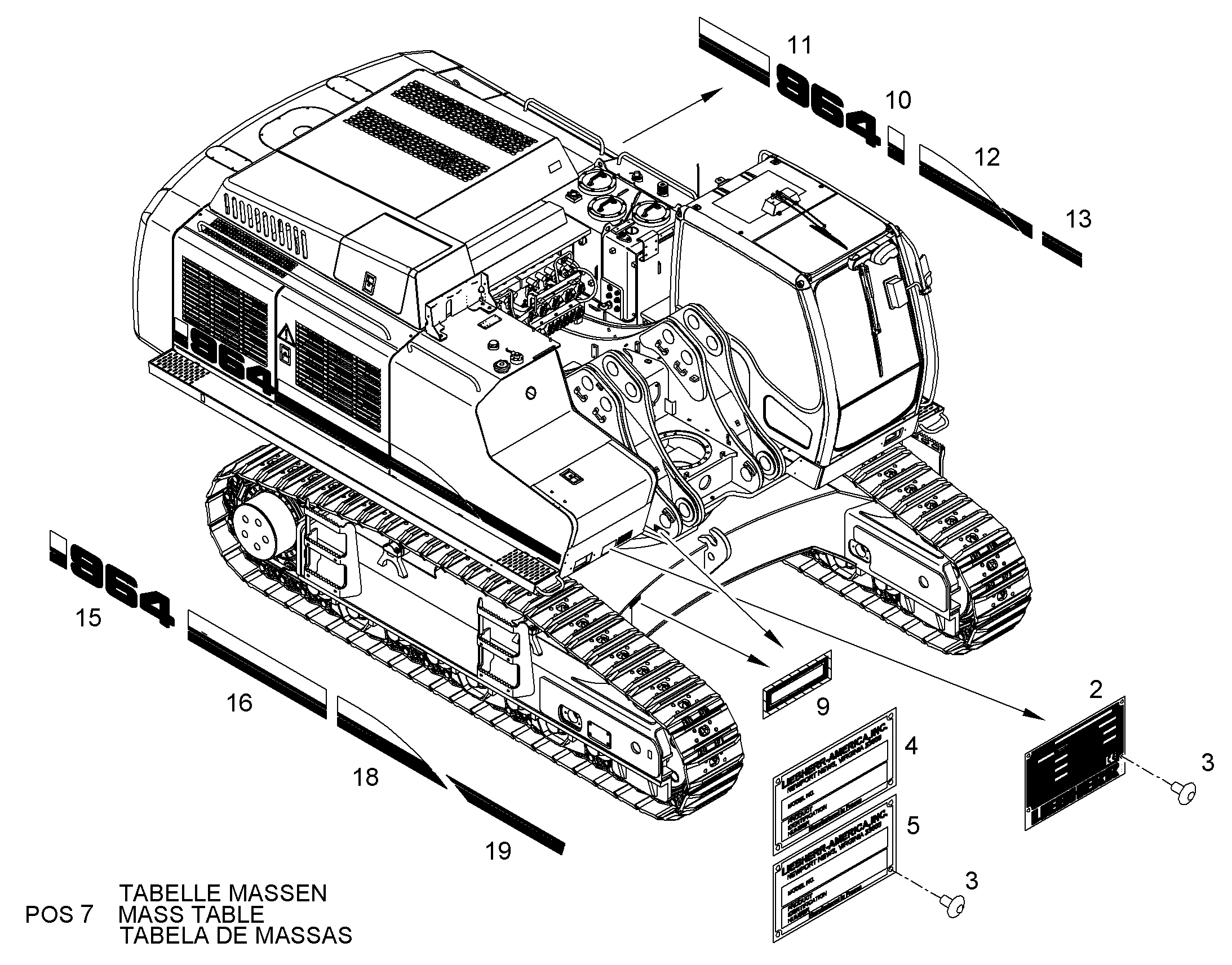 НАКЛЕЙКА 1234mmX230mm 10071670 LIEBHERR