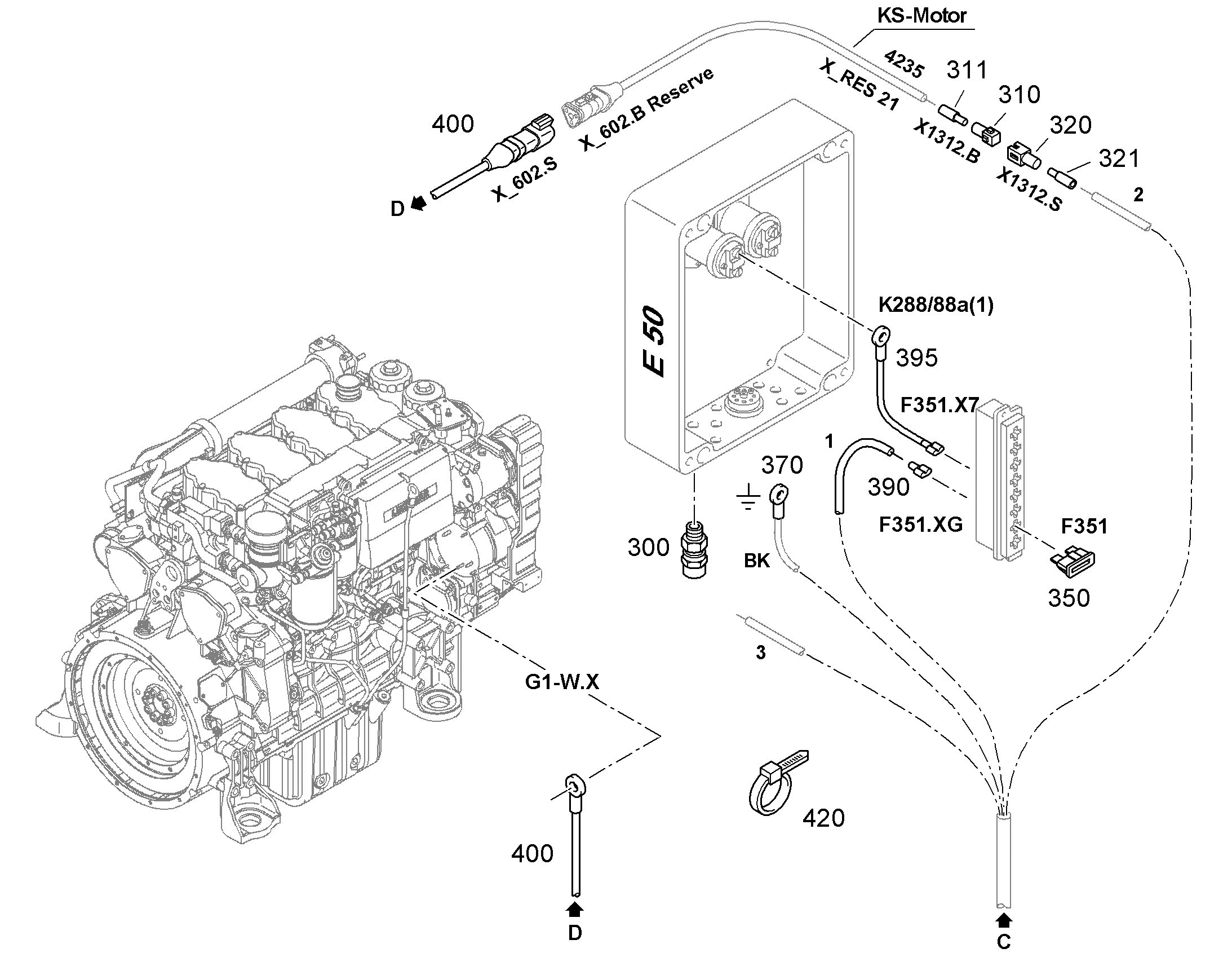 К-Т ПРОВОДОВ - ЭЛЕКТРОПИТАНИЕ 9624247 LIEBHERR