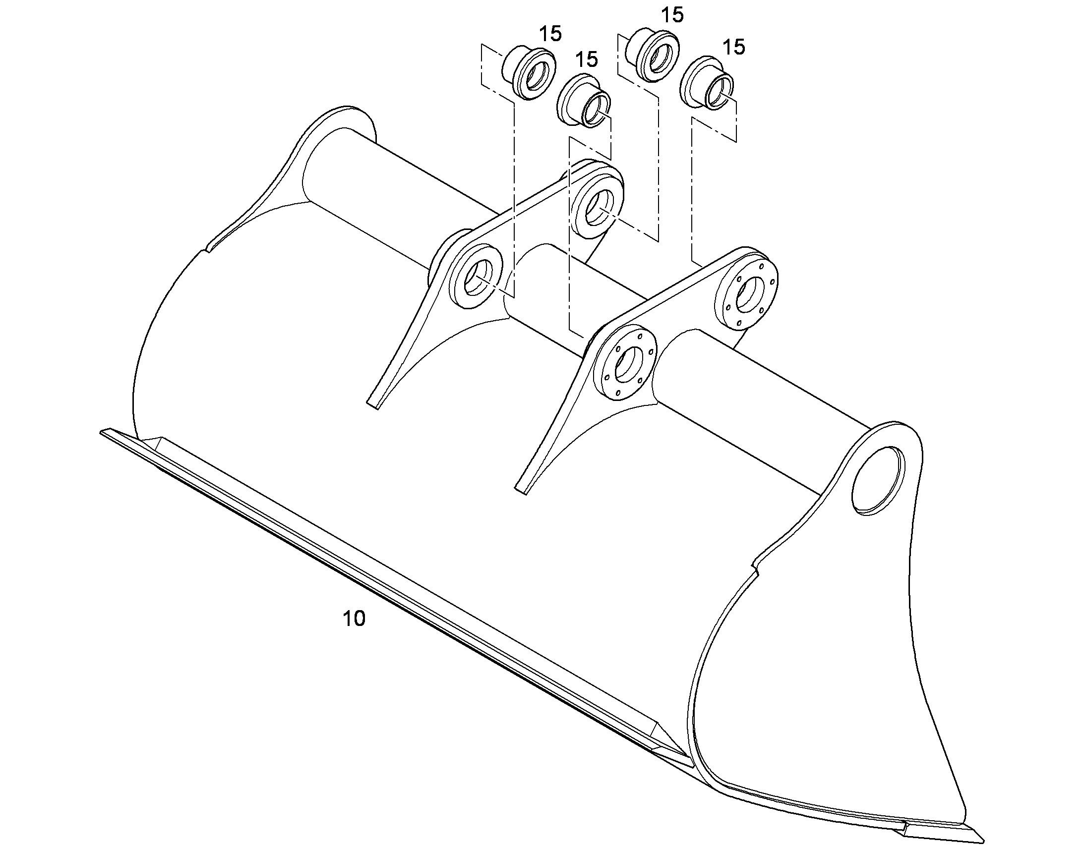 КОВШ КАНАВООЧИСТИТЕЛЯ 1500mm 0,95m³ 9643953 LIEBHERR