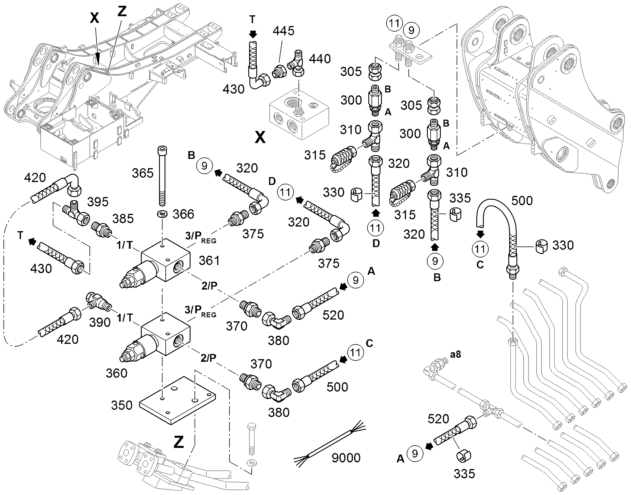 ШЛАНГ 10X700 7402572 LIEBHERR