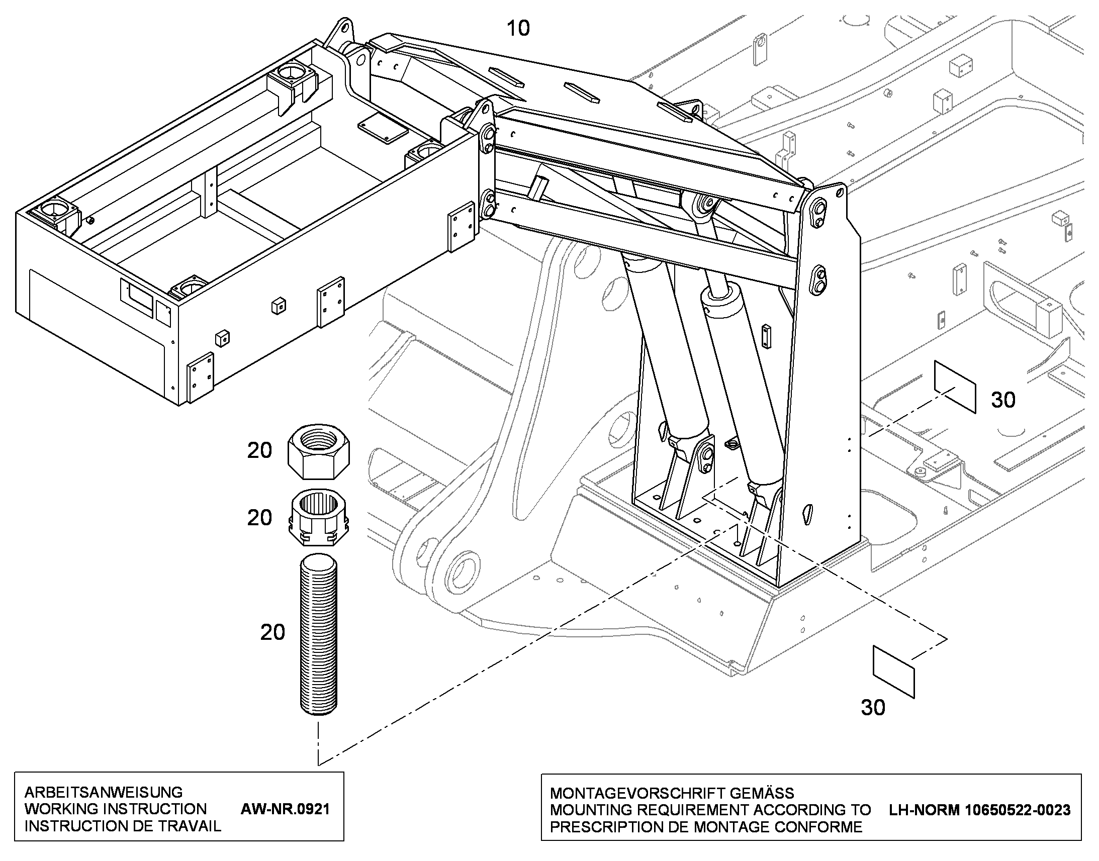 ТАБЛ. РУКОВОДСТВО ПО ОБСЛУЖ. 125mmX65mm 94007662 LIEBHERR