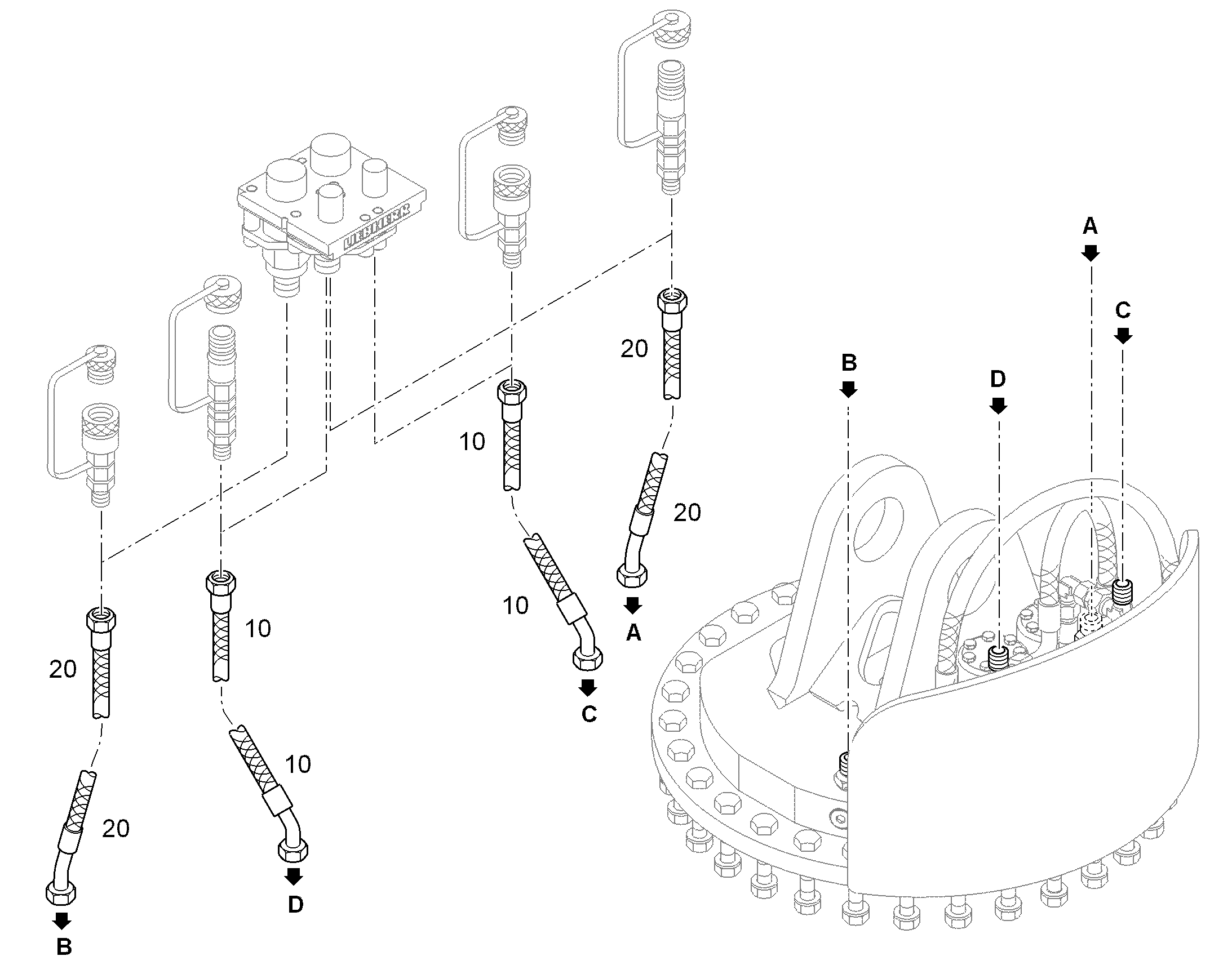 ШЛАНГ 12X1200 5616536 LIEBHERR