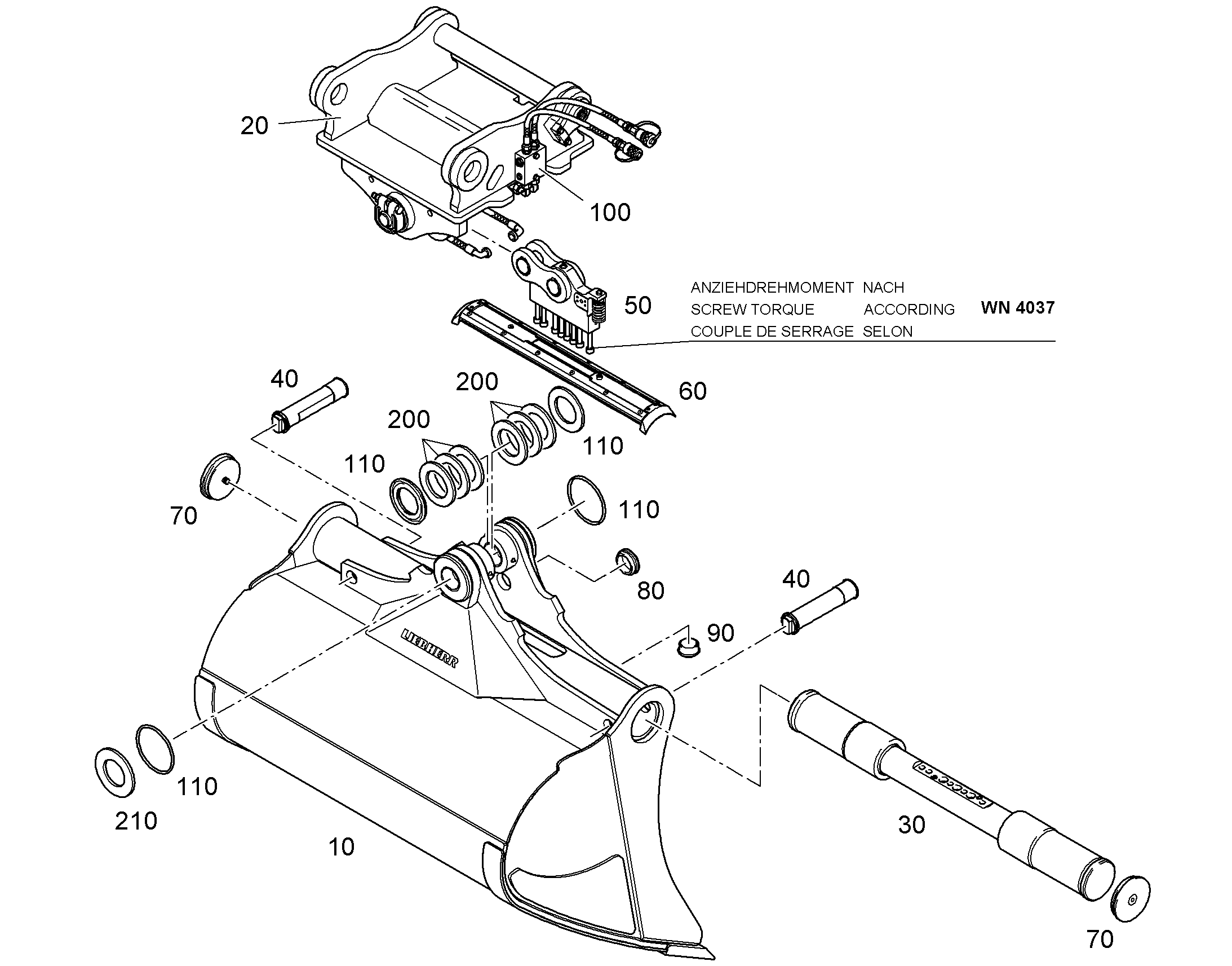 KОВШ ПОВОРОТНЫЙ HD 1800mm 2m³ 94000841 LIEBHERR
