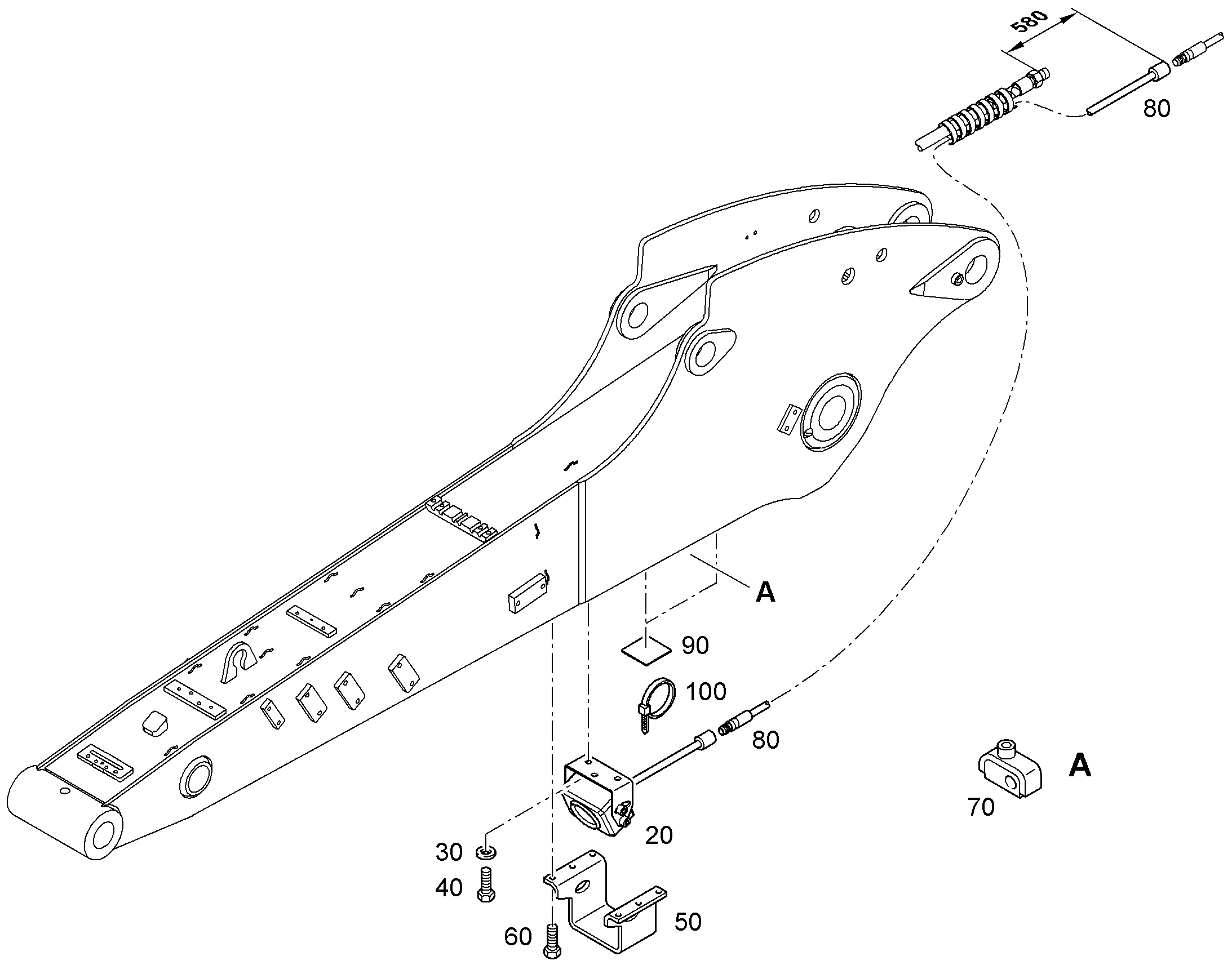УГОЛОК ИЗ ЛИСТОВОГО МЕТАЛЛА 8X120X345 9630449 LIEBHERR