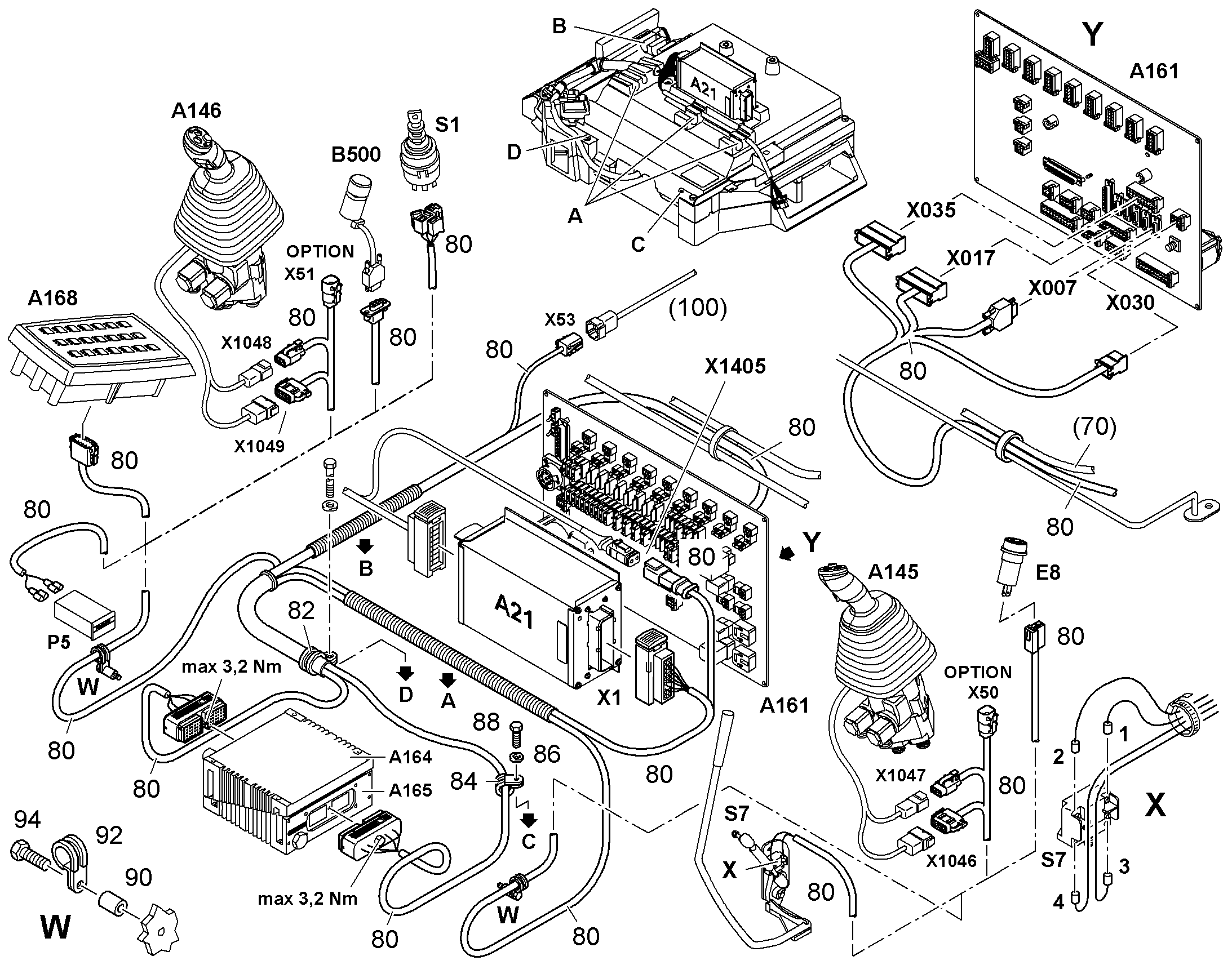 КОМПЛ.ПРОВОДОВ ПЛОЩАДКА ВОДИТ. W1 10850146 LIEBHERR