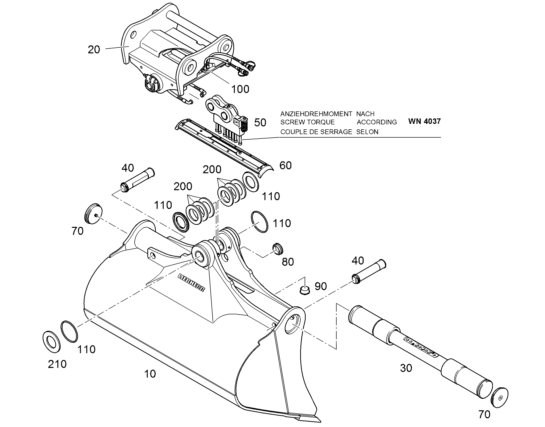 KОВШ ПОВОРОТНЫЙ 1800mm 1,6m³ 9289079 LIEBHERR