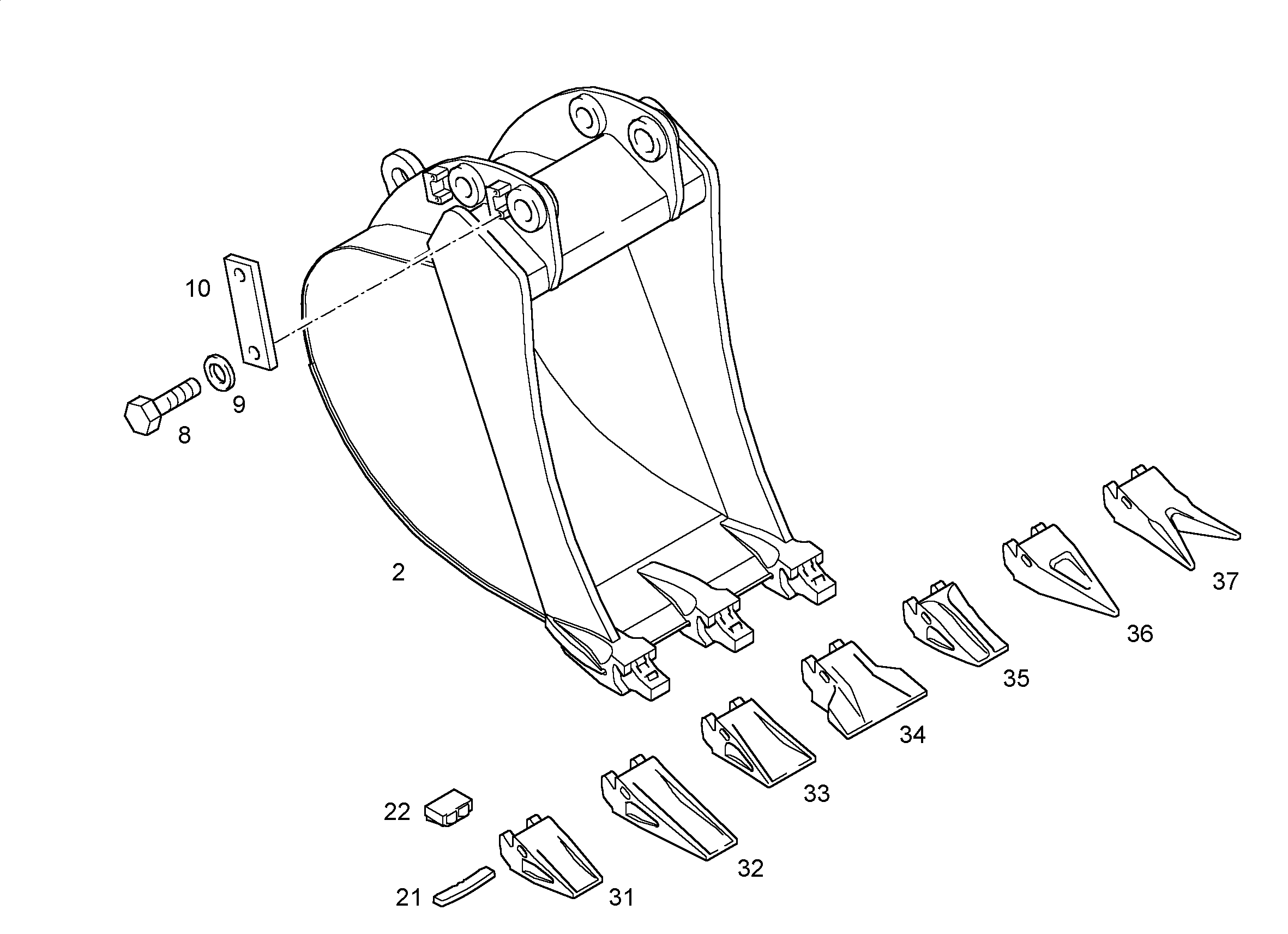 ЛОПАТА ОБРАТНАЯ 650mm 0,4m³ 9911902 LIEBHERR