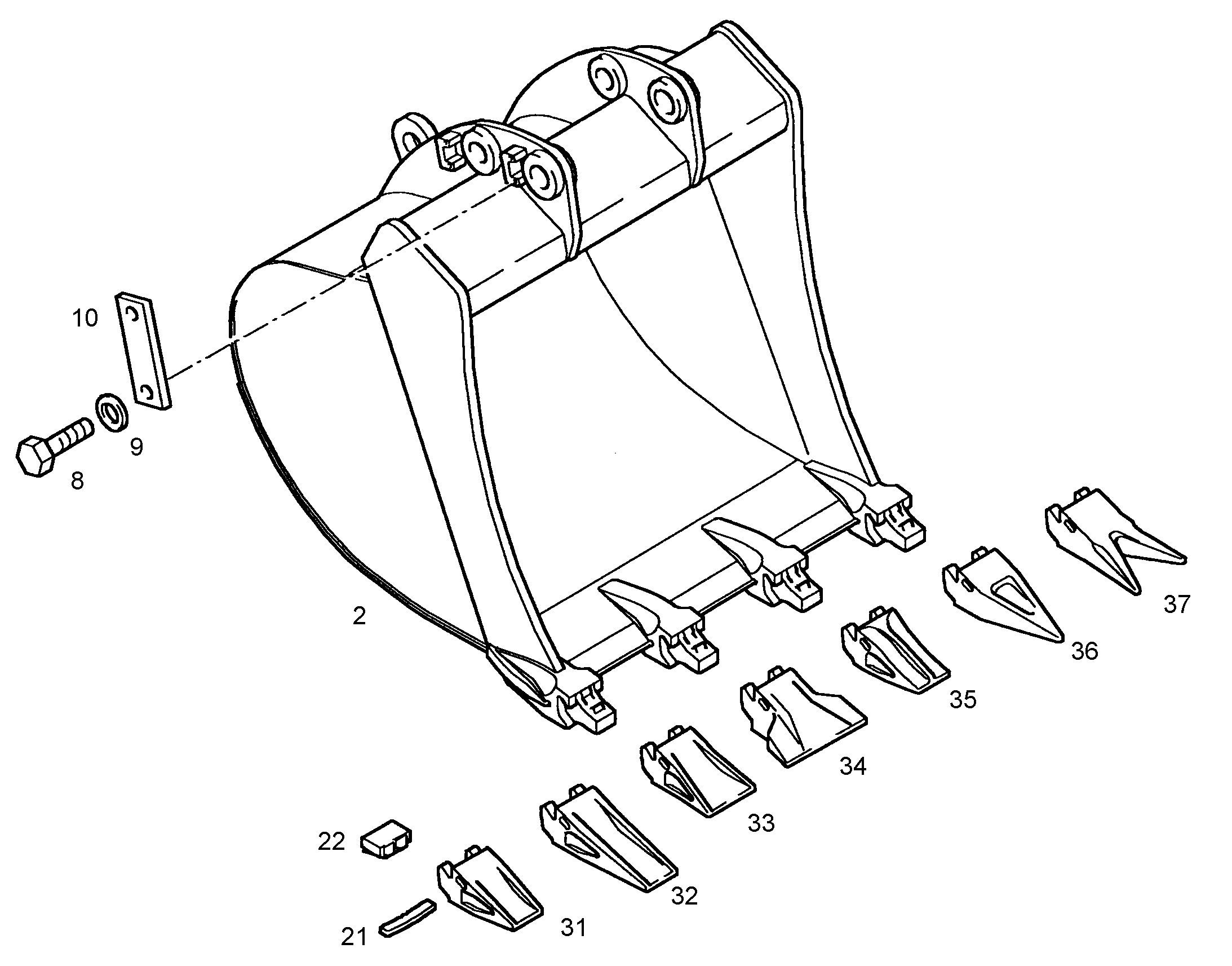 ЛОПАТА ОБРАТНАЯ 1050mm 0,7m³ 9911891 LIEBHERR