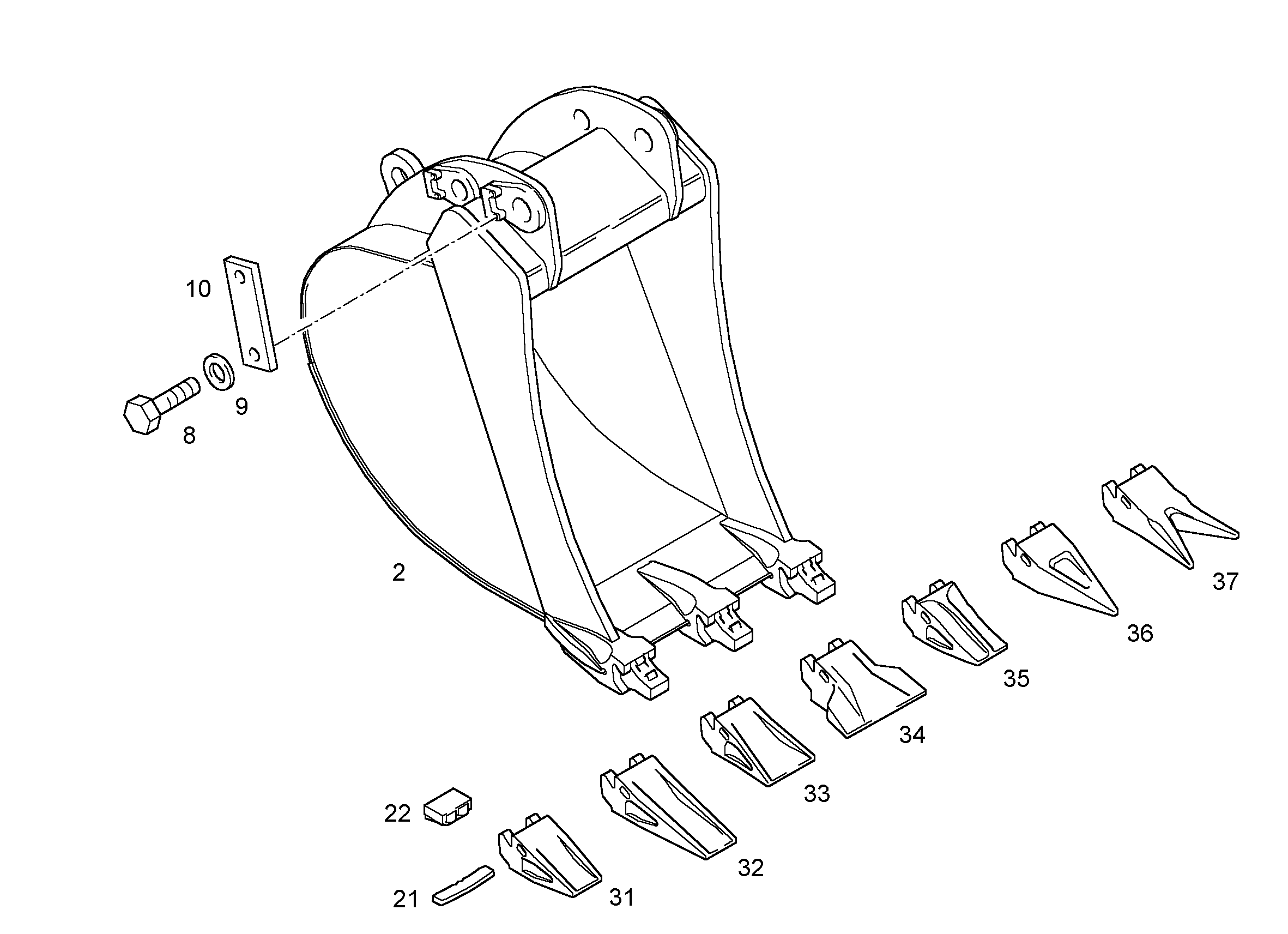 ЛОПАТА ОБРАТНАЯ 550mm 0,3m³ 9911910 LIEBHERR