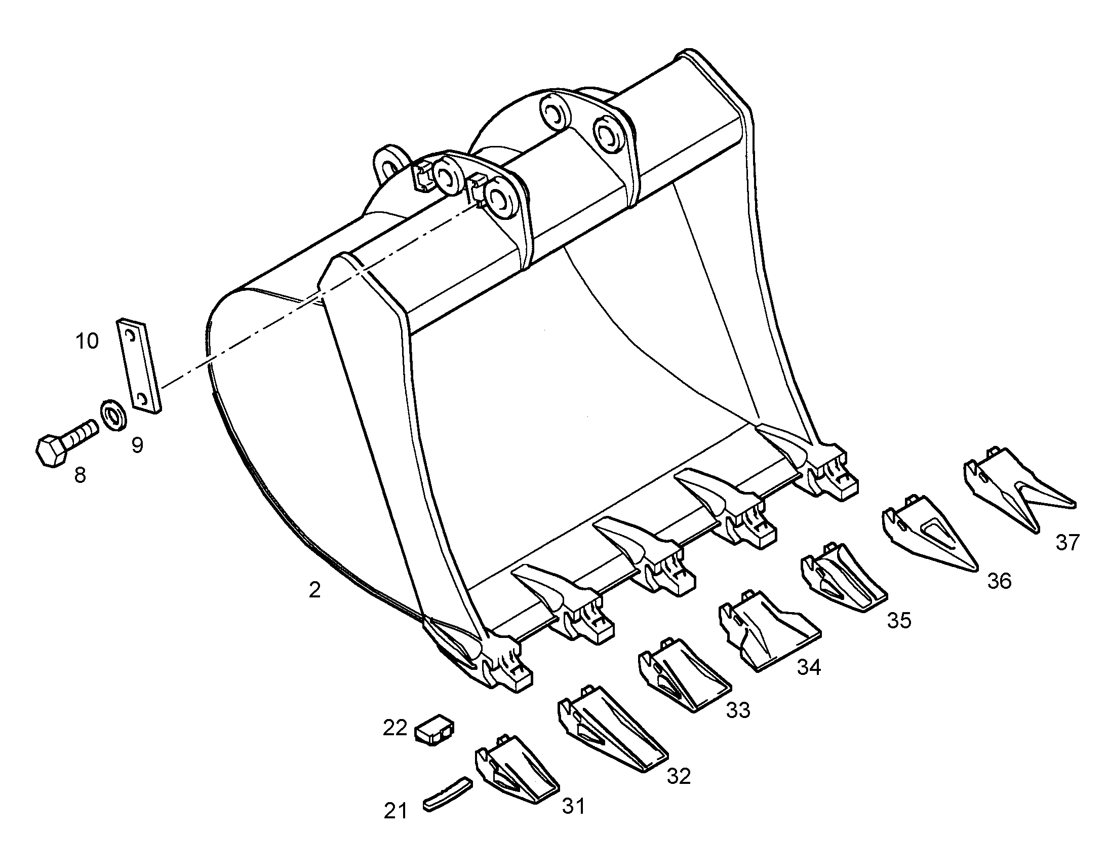 ЛОПАТА ОБРАТНАЯ 1250mm 0,9m³ 9911885 LIEBHERR