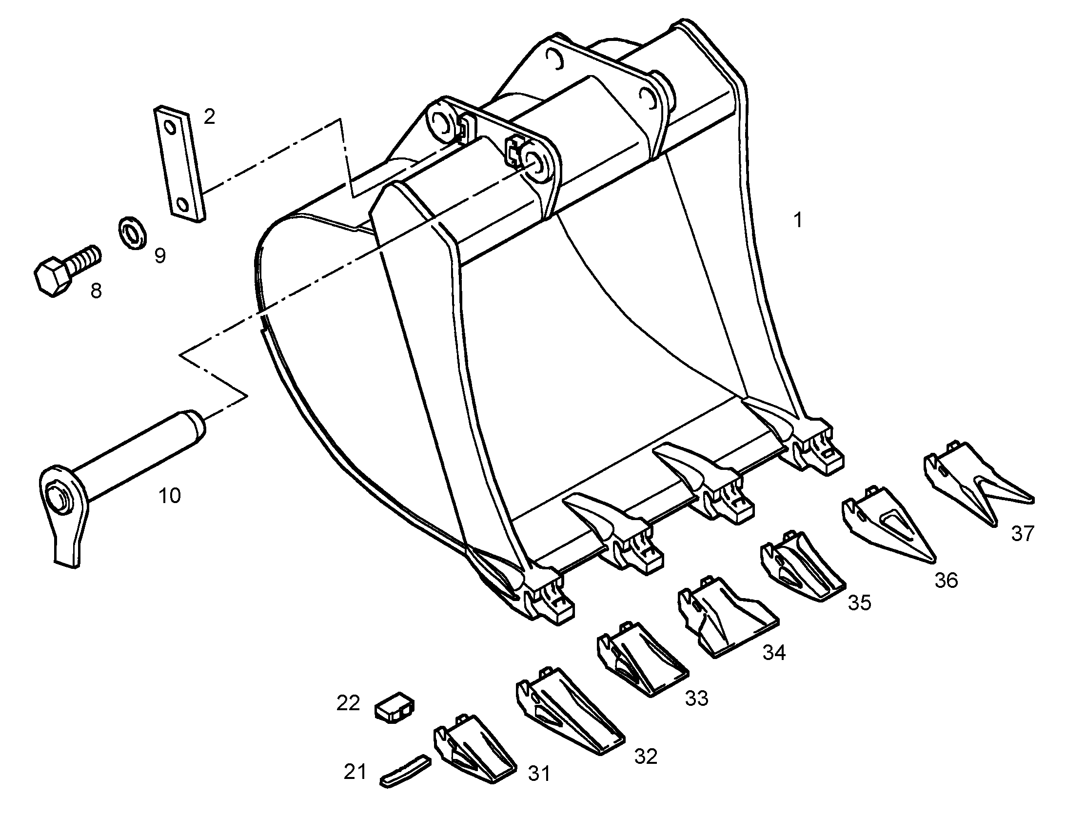 ЛОПАТА ОБРАТНАЯ 1050mm 0,7m³ 9904308 LIEBHERR