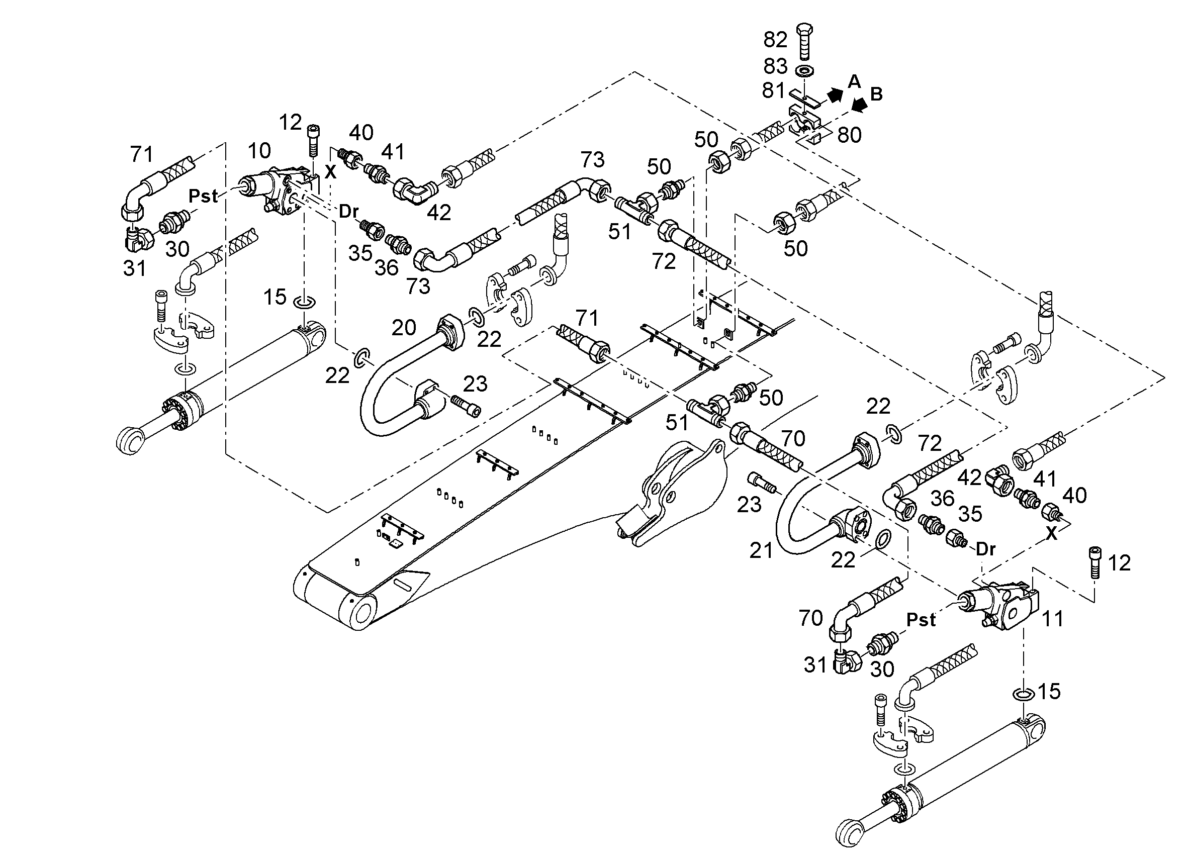 ШЛАНГ 12X1800 10007265 LIEBHERR