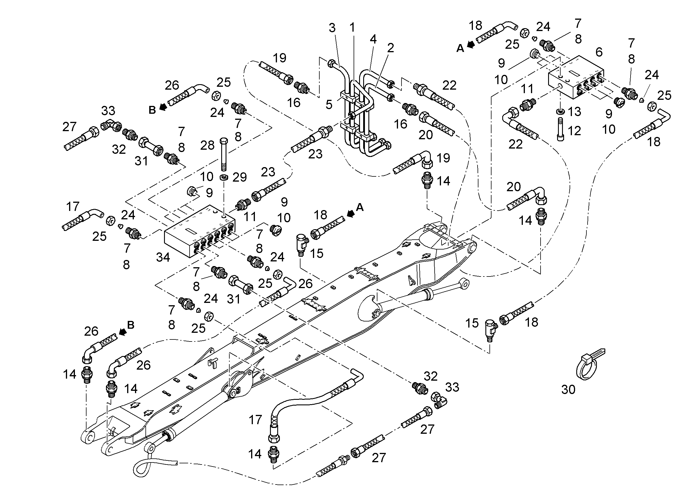 ШЛАНГ 5X3000 9387285 LIEBHERR