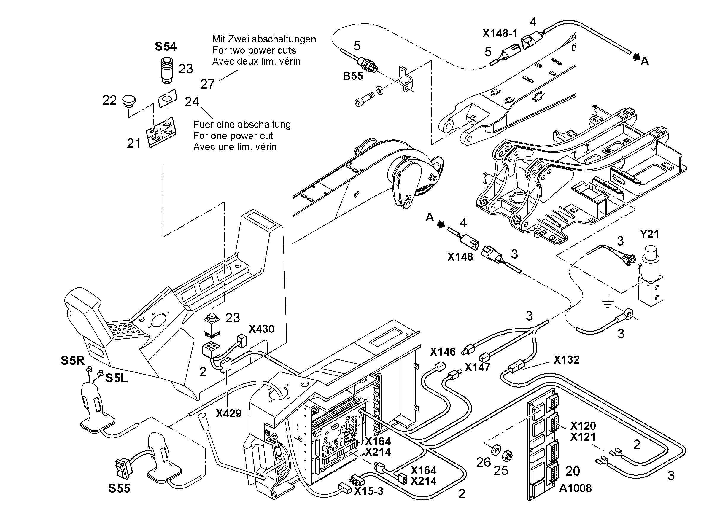 КОМПЛЕКТ КАБЕЛЕЙ A1008-Y21-B55 9009725 LIEBHERR