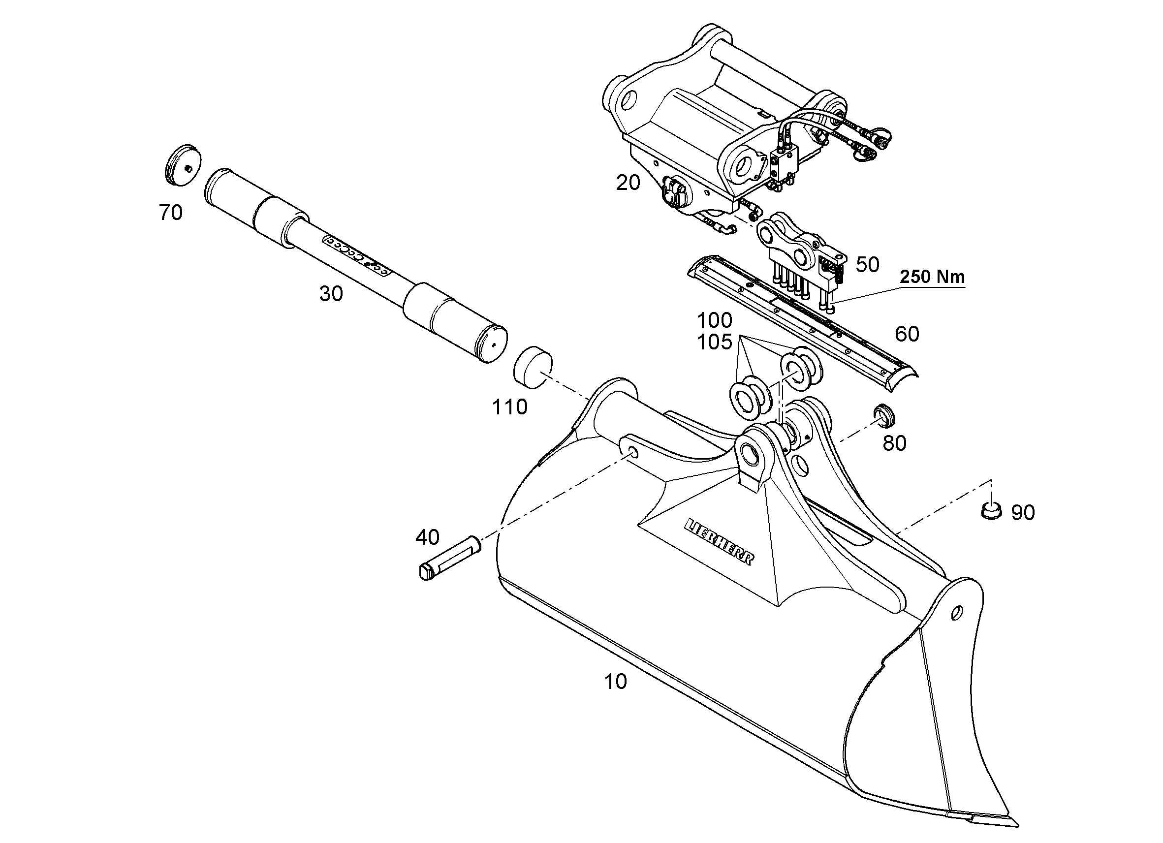 КОВШ КАНАВООЧИСТИТЕЛЯ 1600mm 1m³ 9287614 LIEBHERR