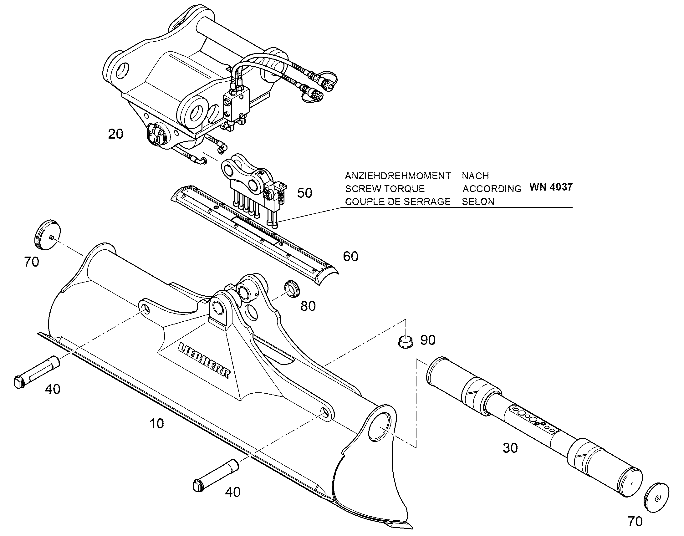 КОВШ КАНАВООЧИСТИТЕЛЯ 1700mm 0,41m³ 9596800 LIEBHERR