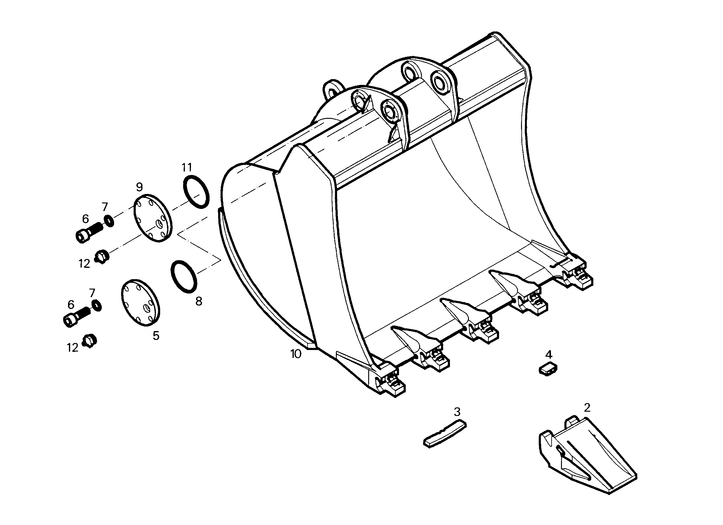 ЛОПАТА ОБРАТНАЯ УПЛОТНЕН 1550mm 1,75m³ 9767393 LIEBHERR