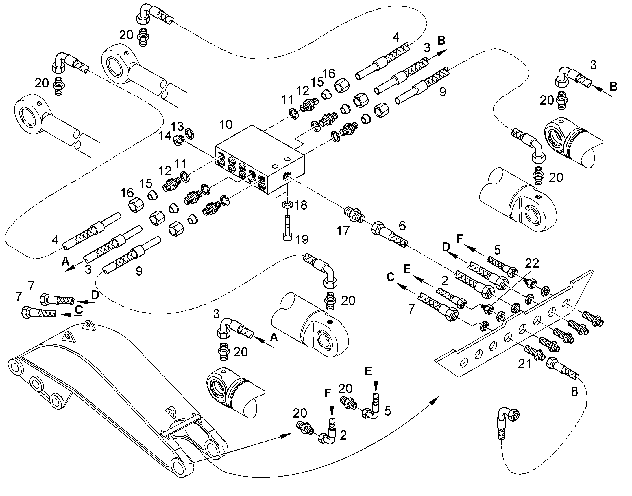 ШЛАНГ МАСЛЯНЫЙ 5X1600 5611784 LIEBHERR